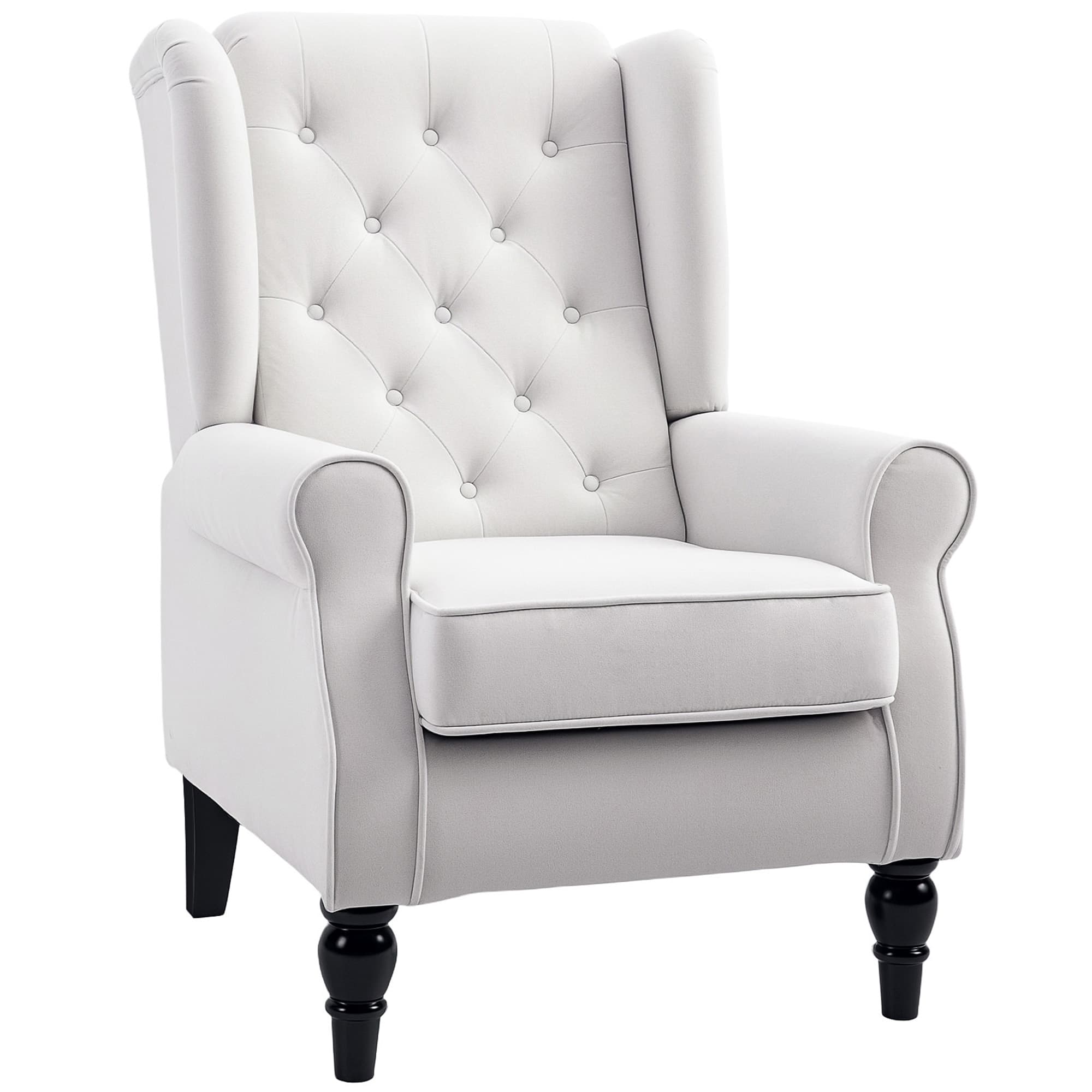 Retro Cream Wingback Chair