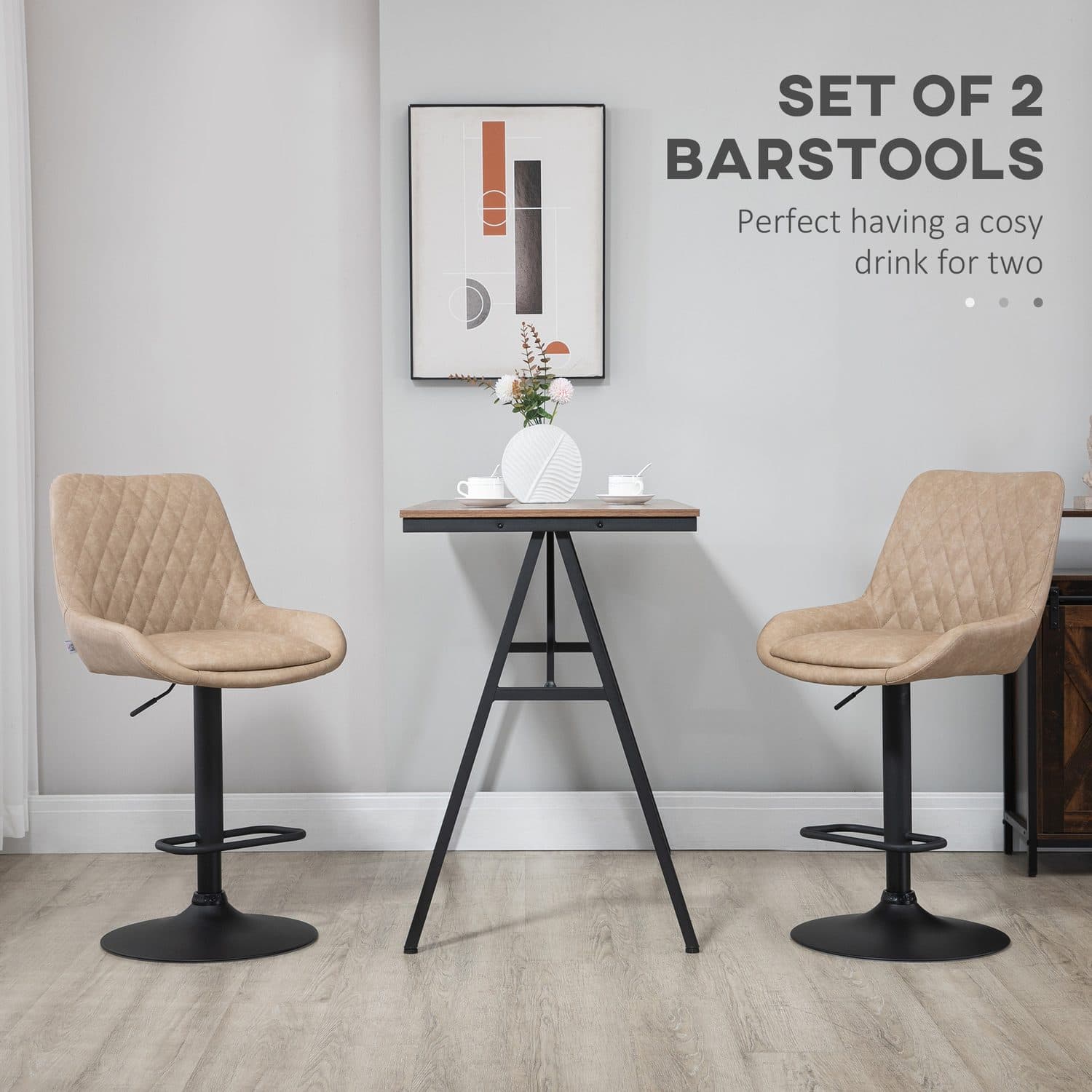 Retro Light Khaki Bar Stools - image 4