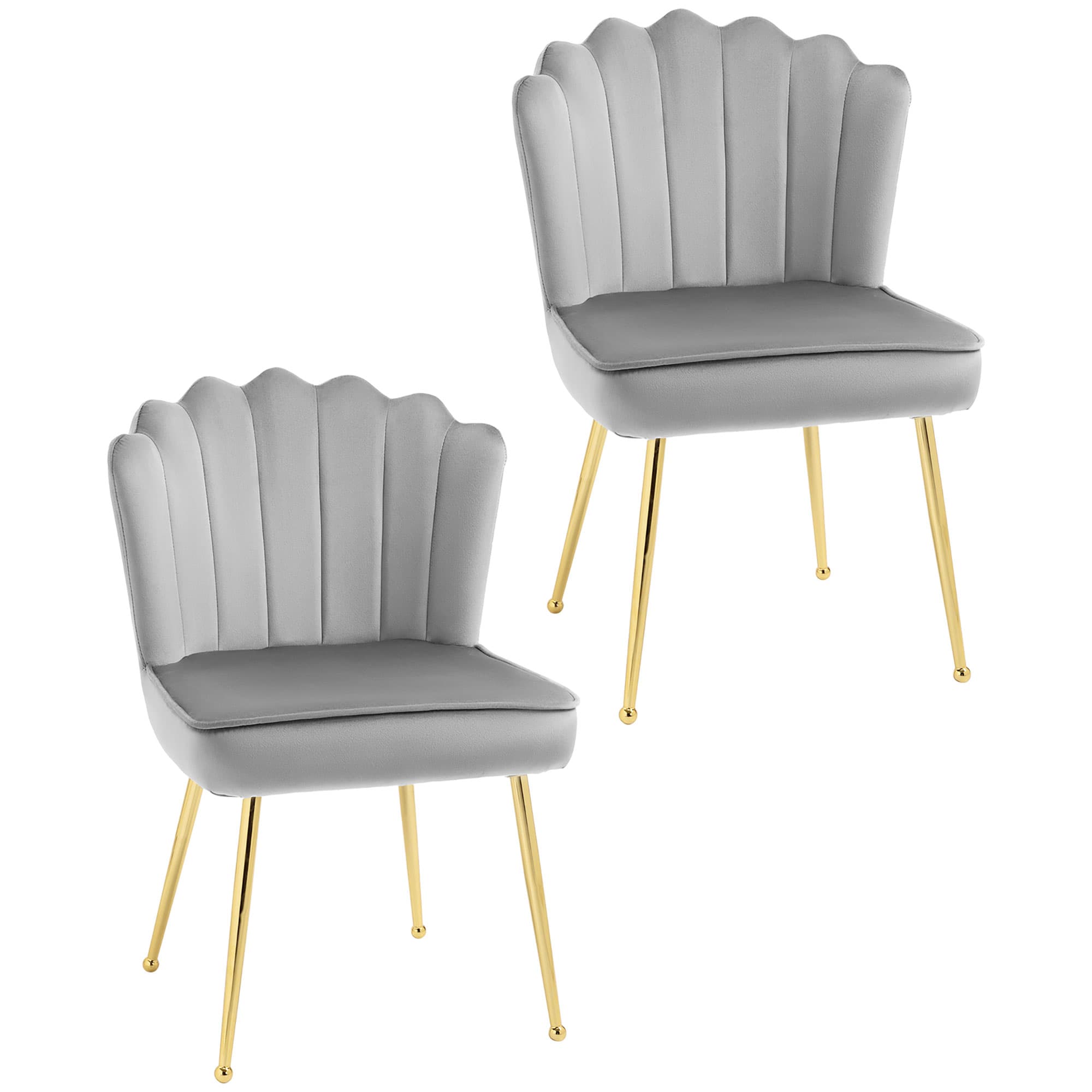 Grey Velvet Shell Chairs