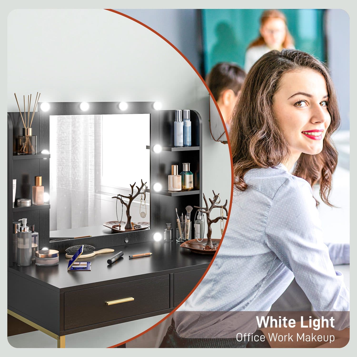 Black Hollywood Dressing Table - image 1