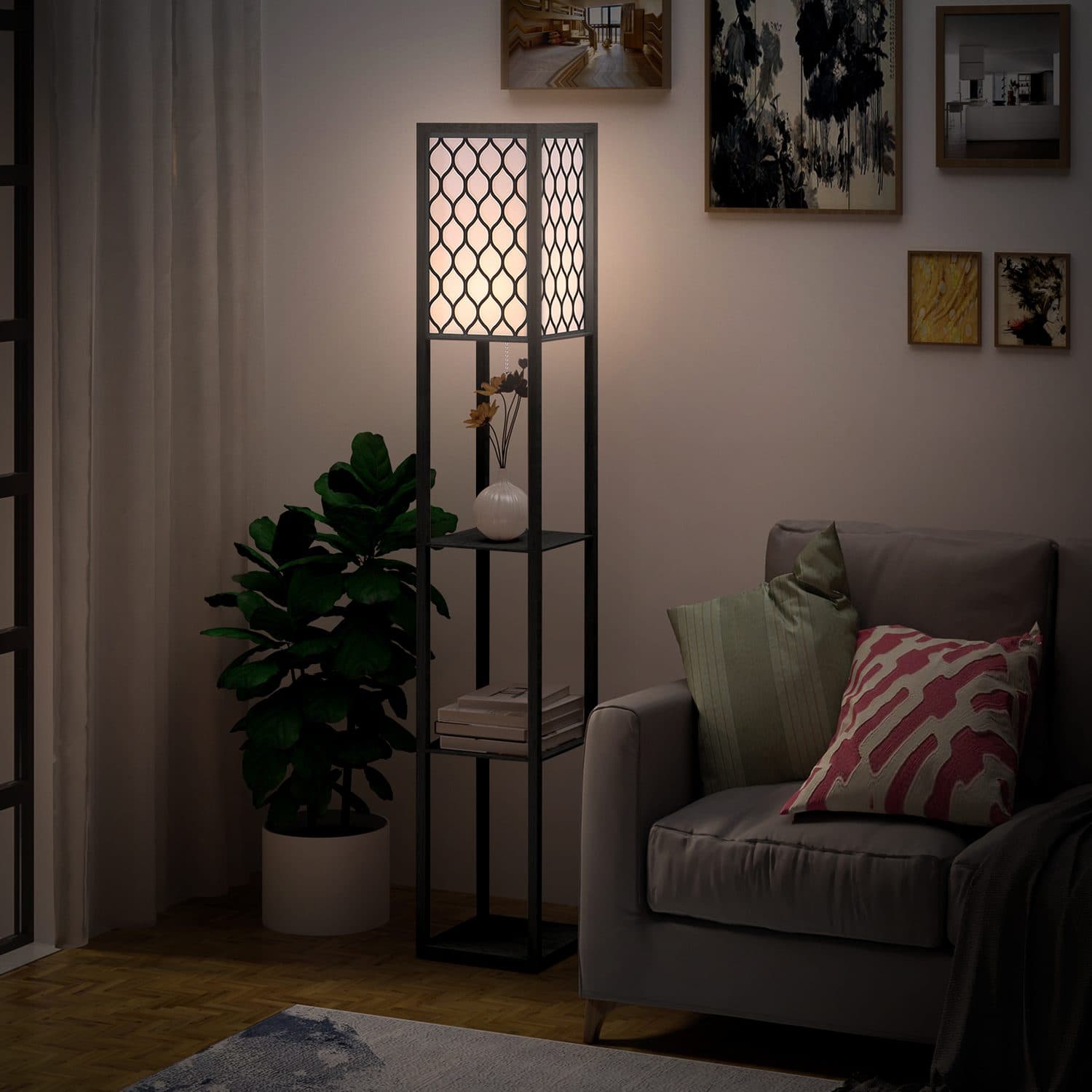 4-Tier Shelf Floor Lamp - image 4