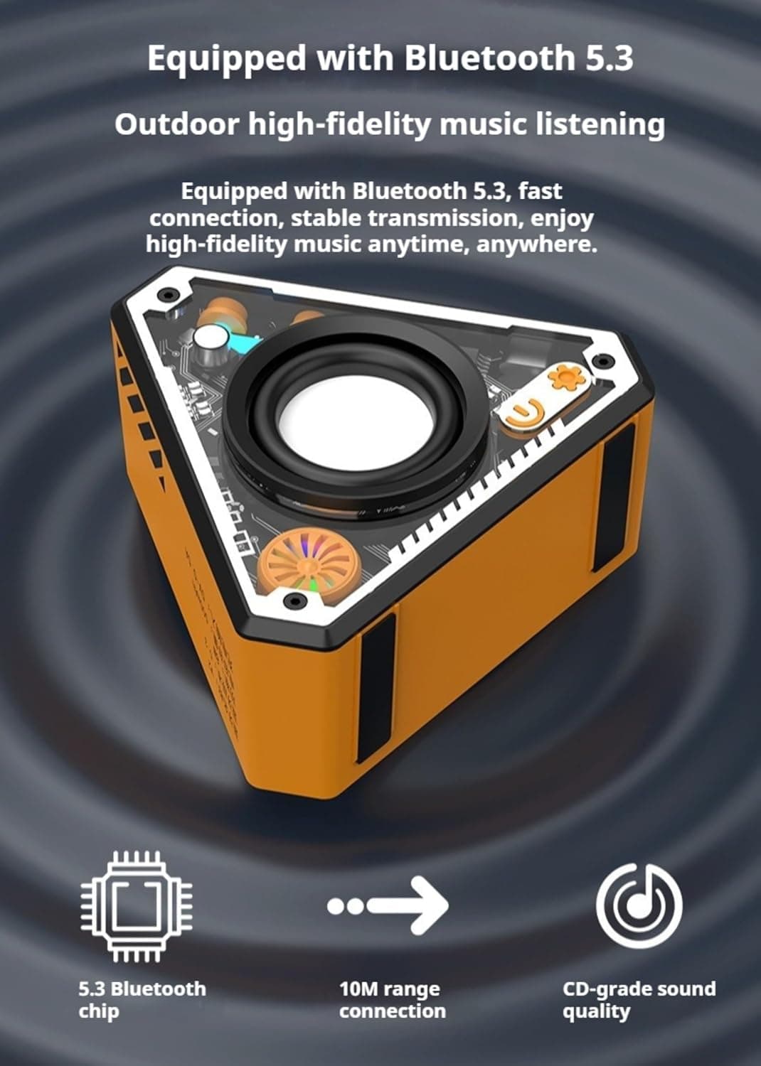 Compact Bluetooth Speaker with Mecha LED Styling - image 3