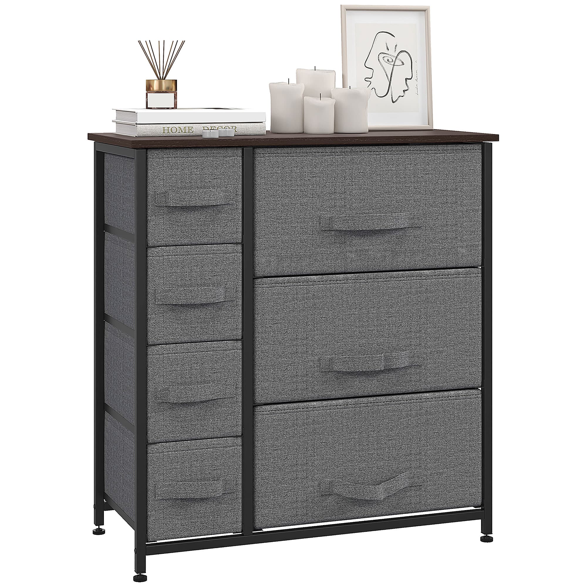 Clothes with a 7 Drawer Fabric Chest