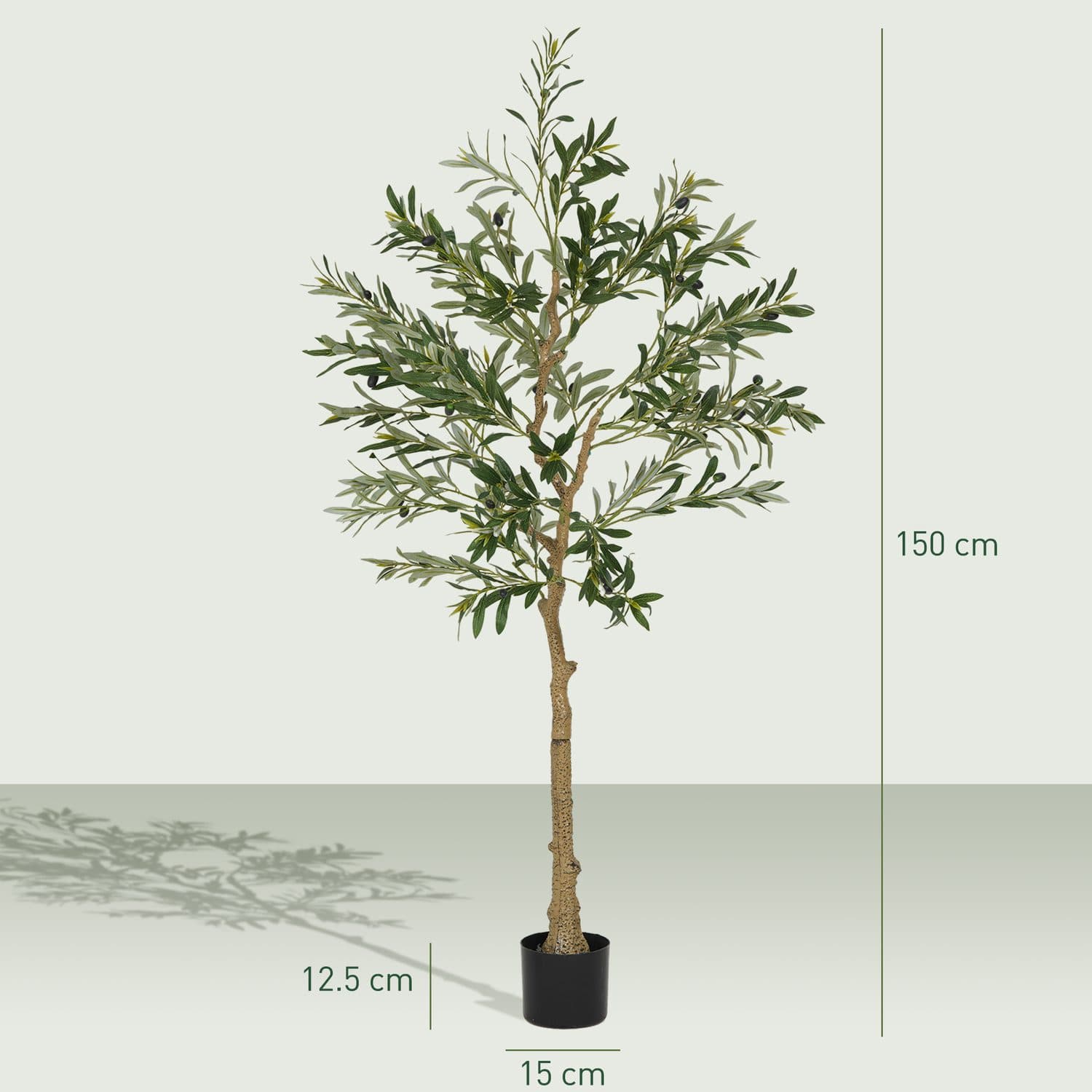 Set of Two Artificial Olive Trees with Silk Foliage and Weighted Pots - image 5