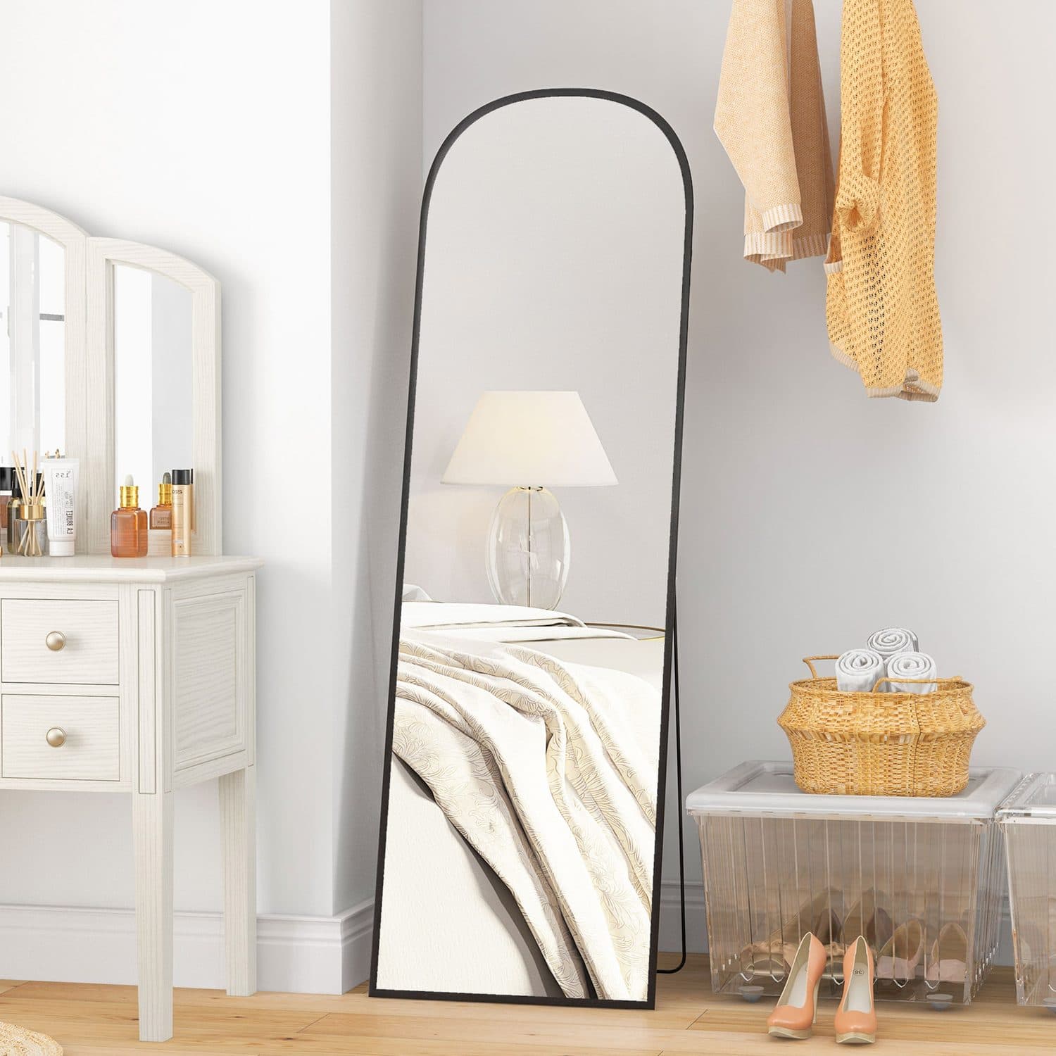162cm Black Full Length Mirror - image 1