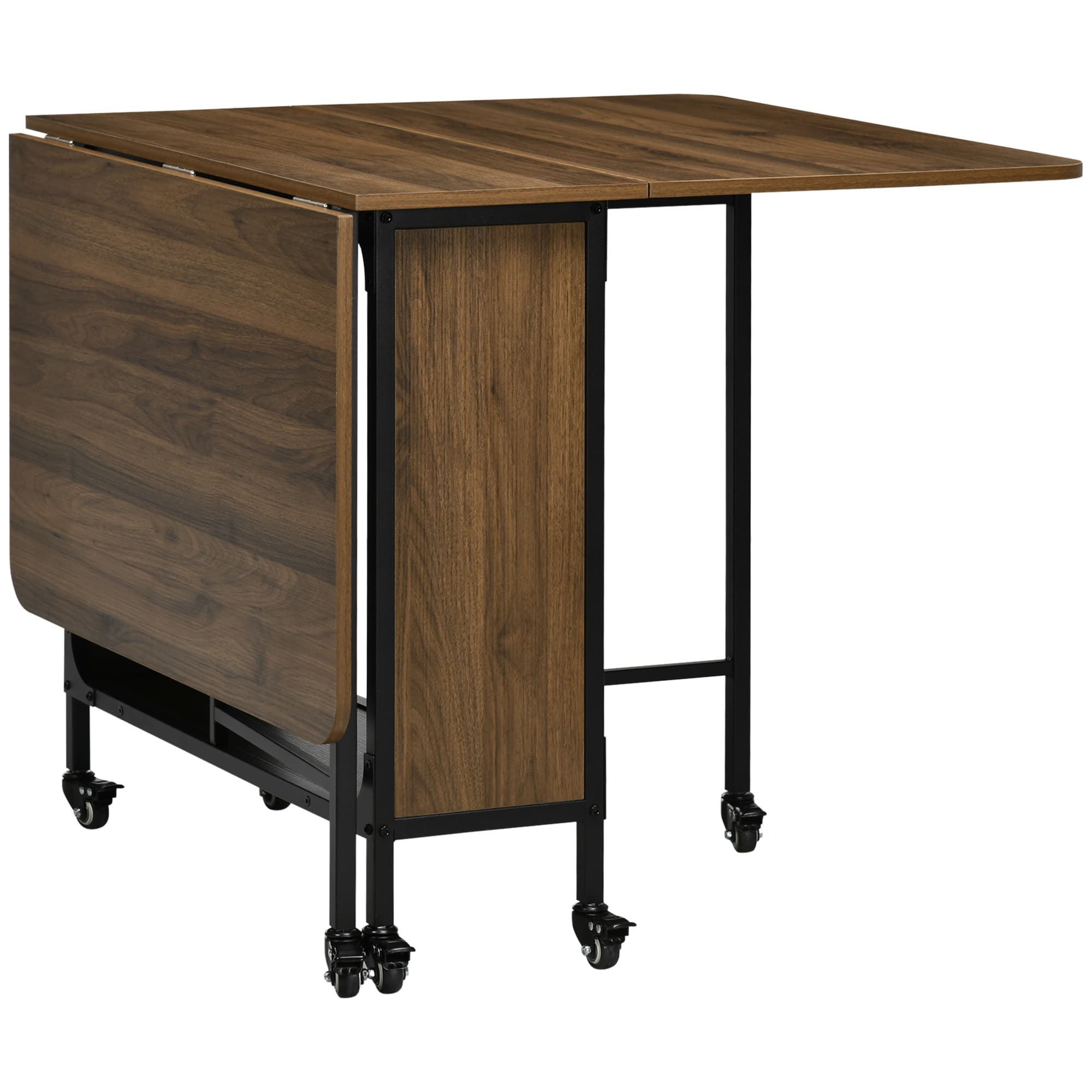 Space-Saving 6-Seater Drop Leaf Dining Table