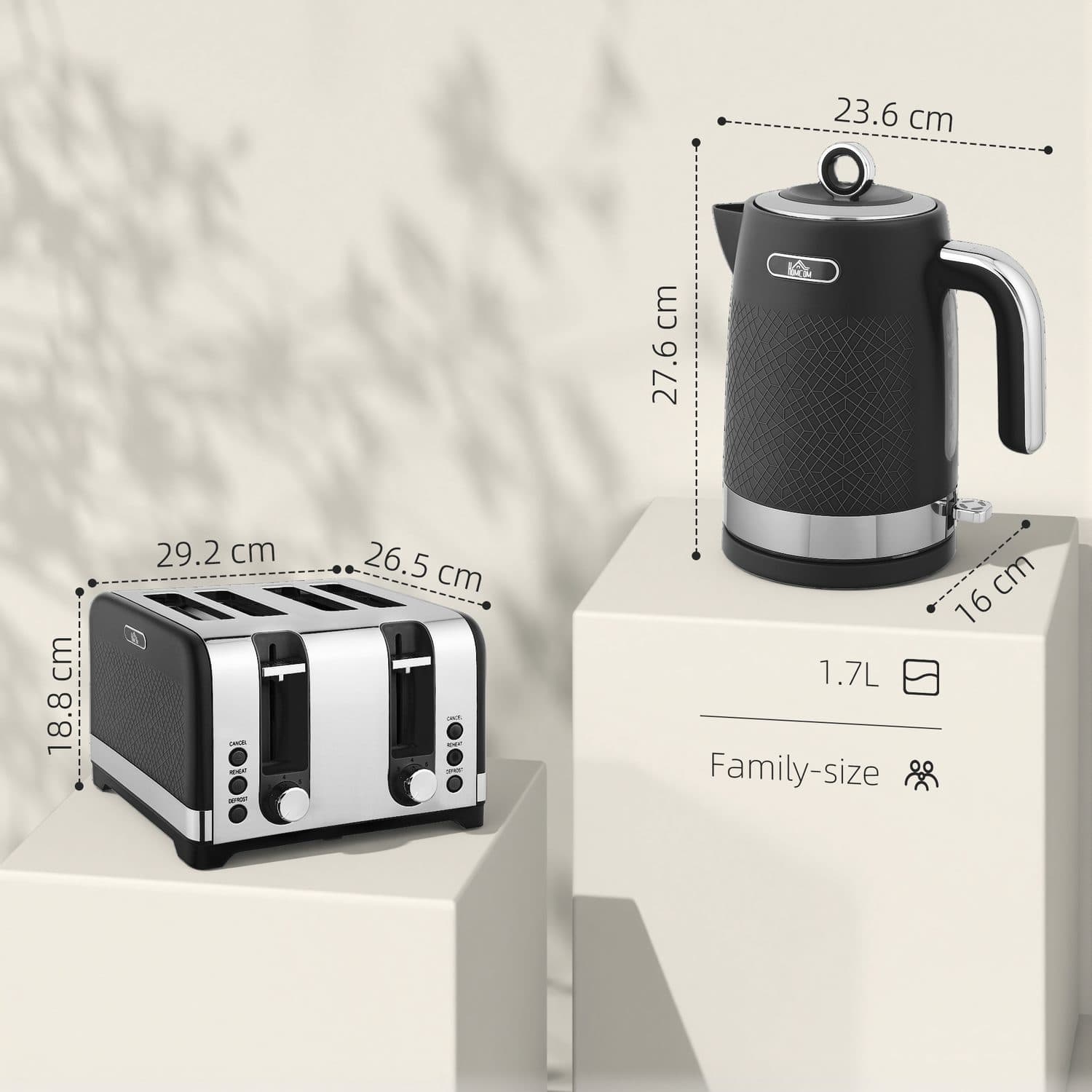 Matte Black Kettle & Toaster Set - image 4