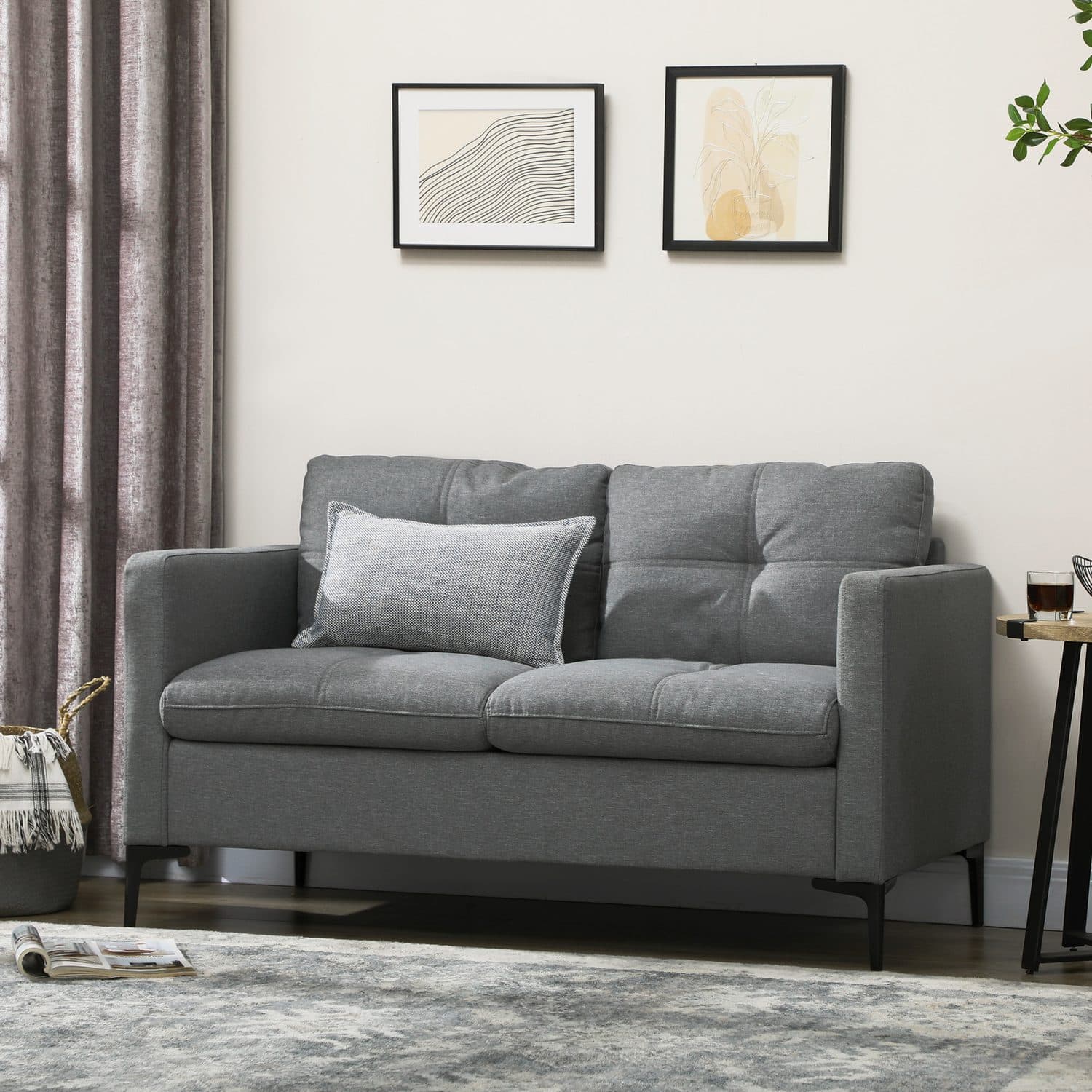 Grey Two-Seater Sofa - image 2