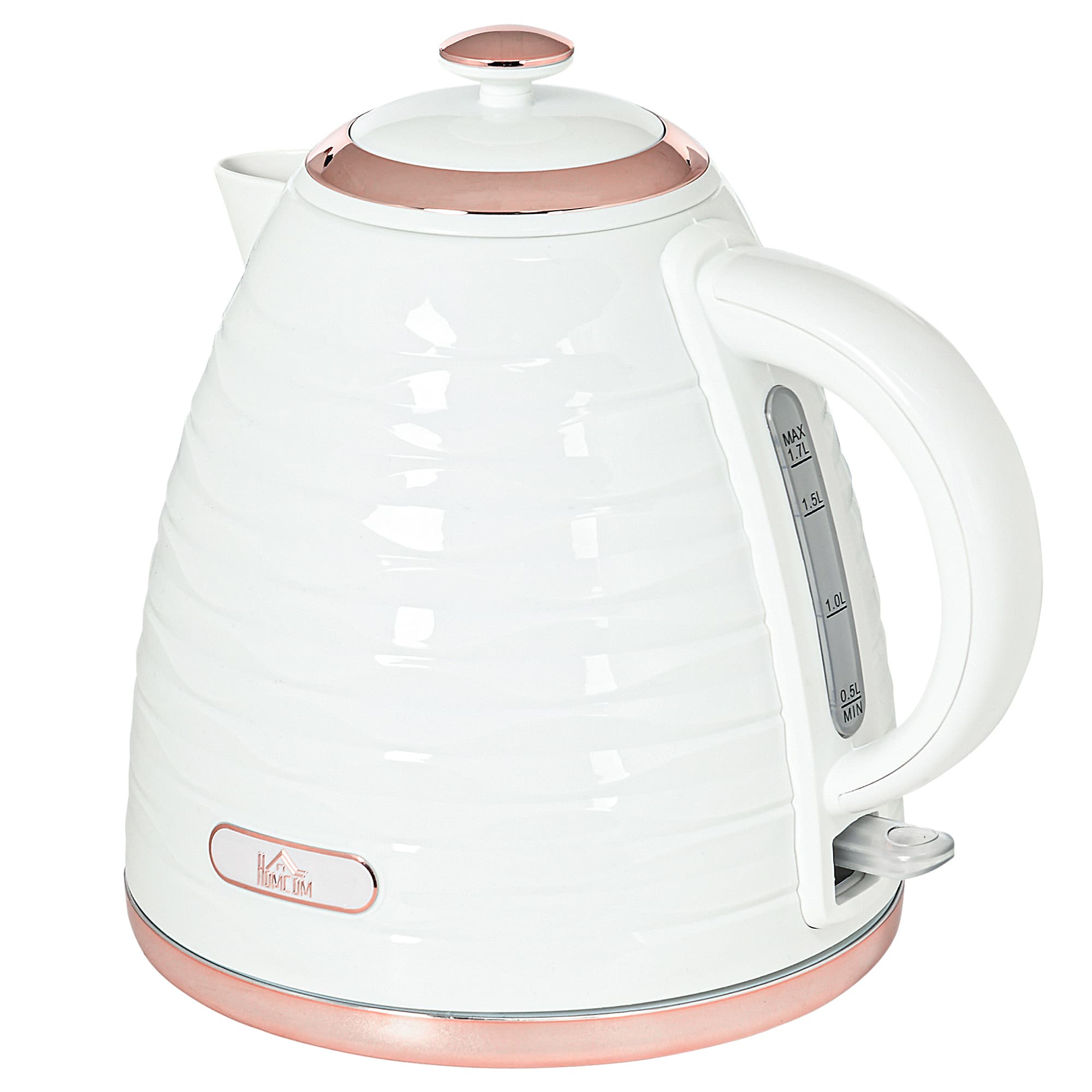Cream 3kW Rapid Boil Kettle with Rose Gold Detail - White