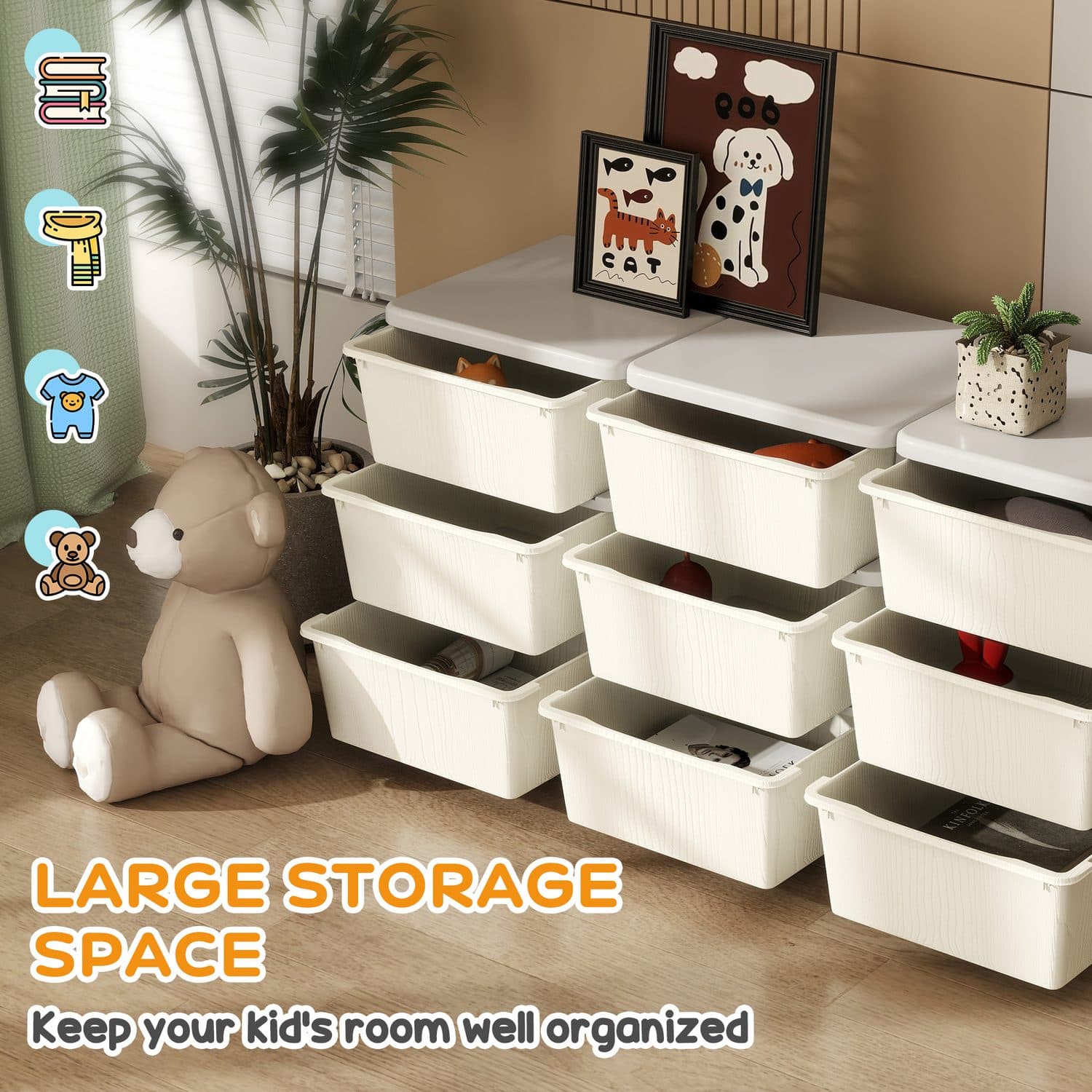 Cream 9-Drawer Storage Unit - image 5