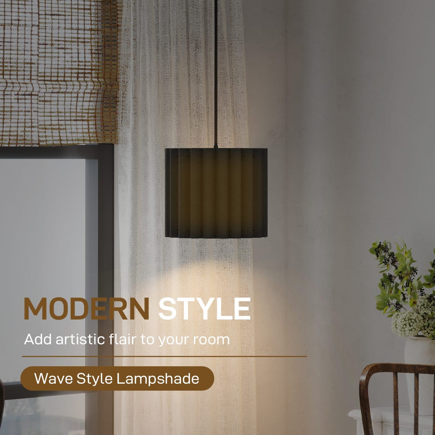 Black Linen Pendant Light for Soft Room Lighting - image 1