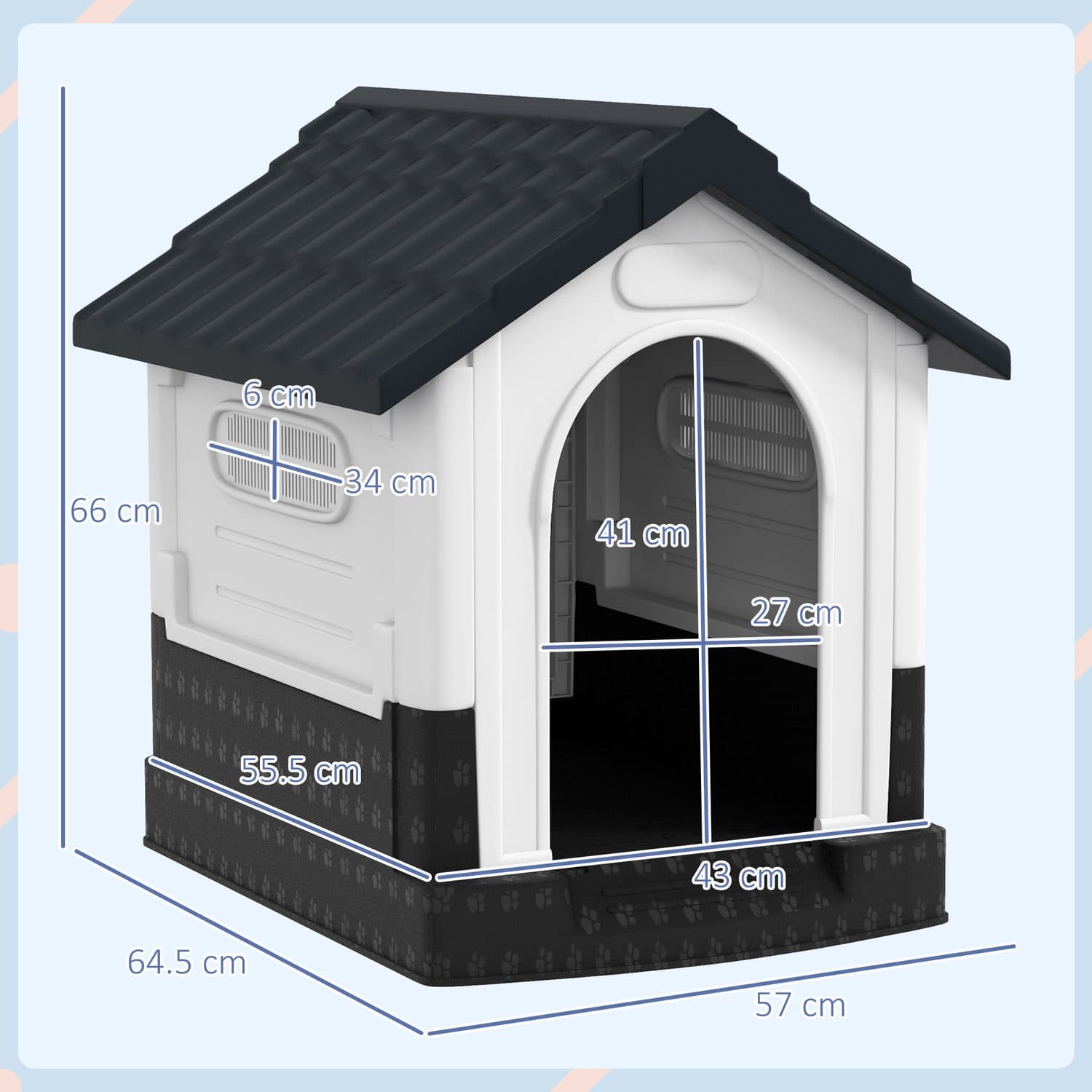 PawHut Plastic Dog Kennel for Garden & Patio Use - image 5