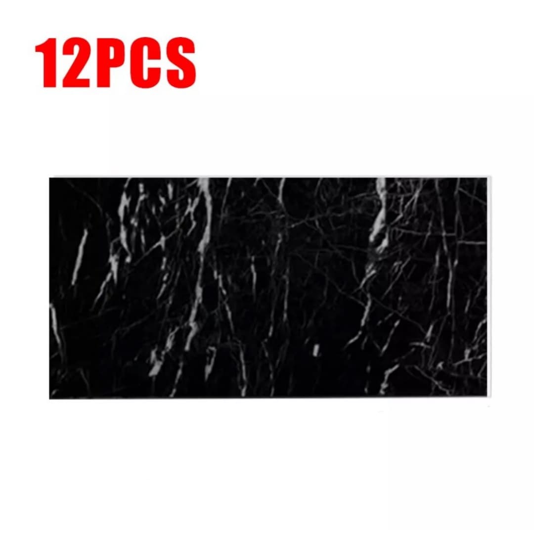Black Marble Peel and Stick Wall Tiles for Kitchens - W13273738