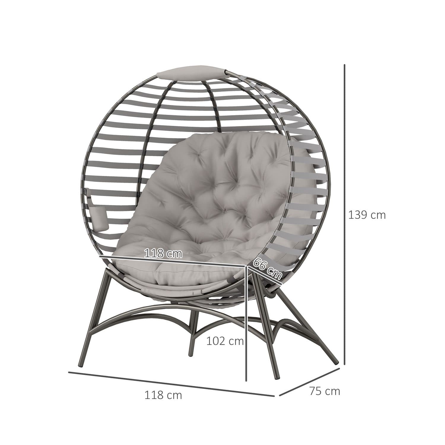 Light Grey Foldable Egg Chair - image 2