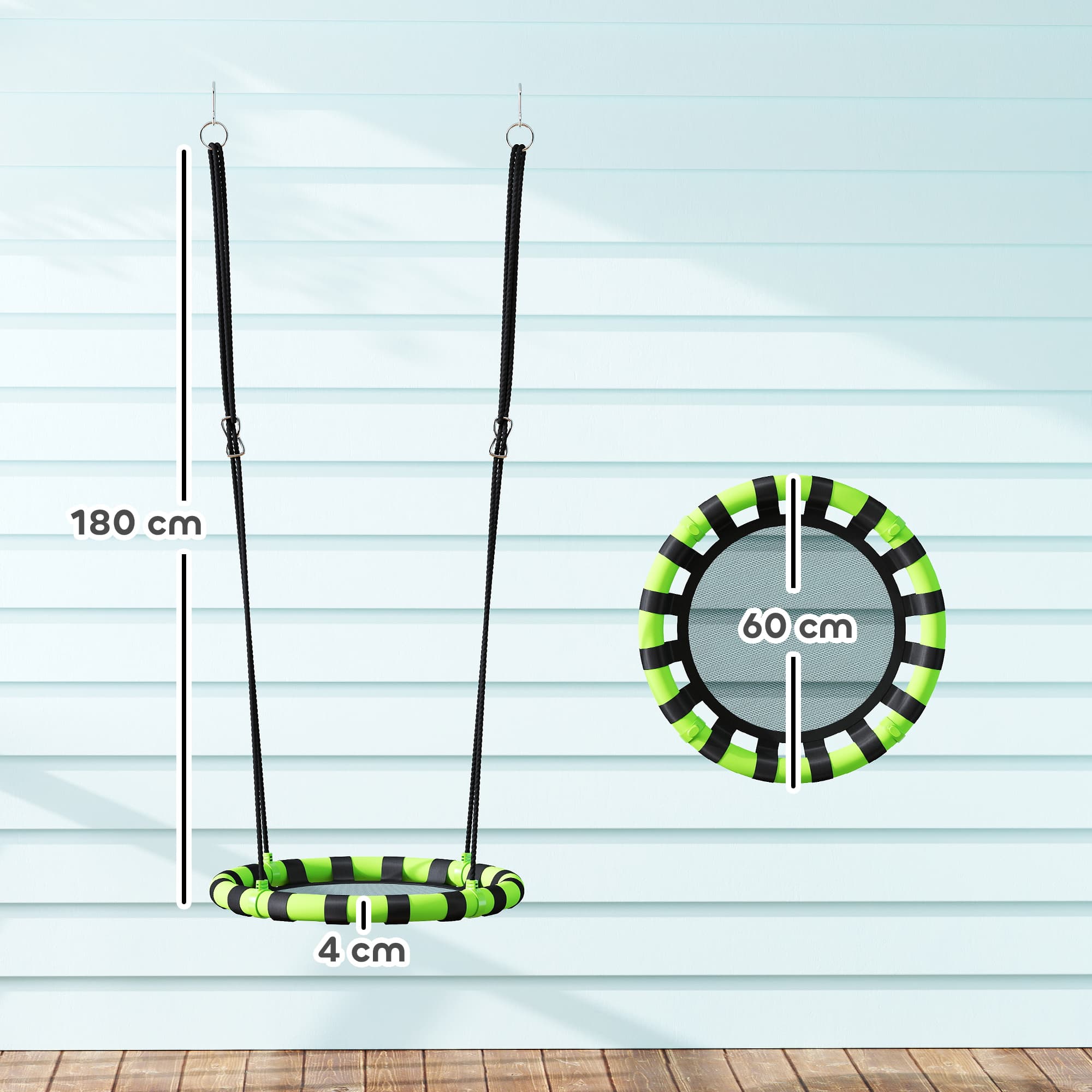 60cm Saucer Nest Swing for Kids — Height-Adjustable Ropes - image 4