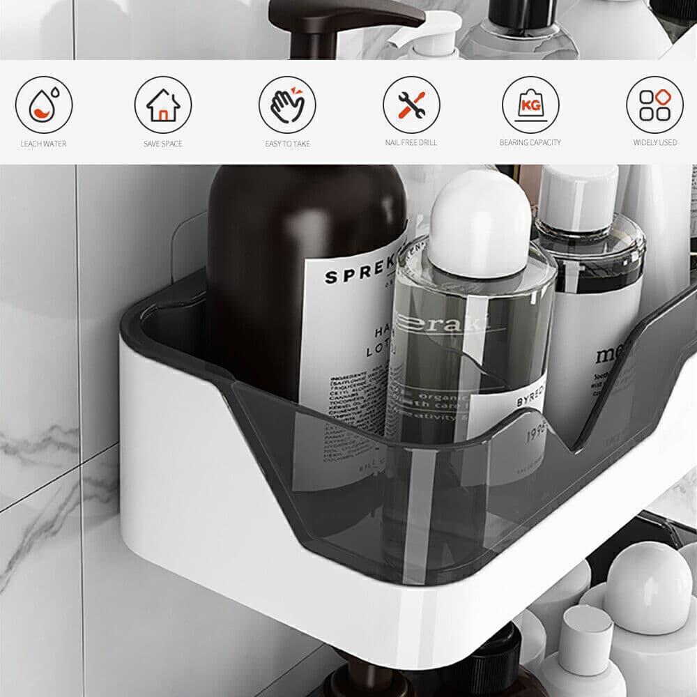 No-Drill Bathroom Shelf with Drainage — Self-Adhesive Wall Caddy - image 2