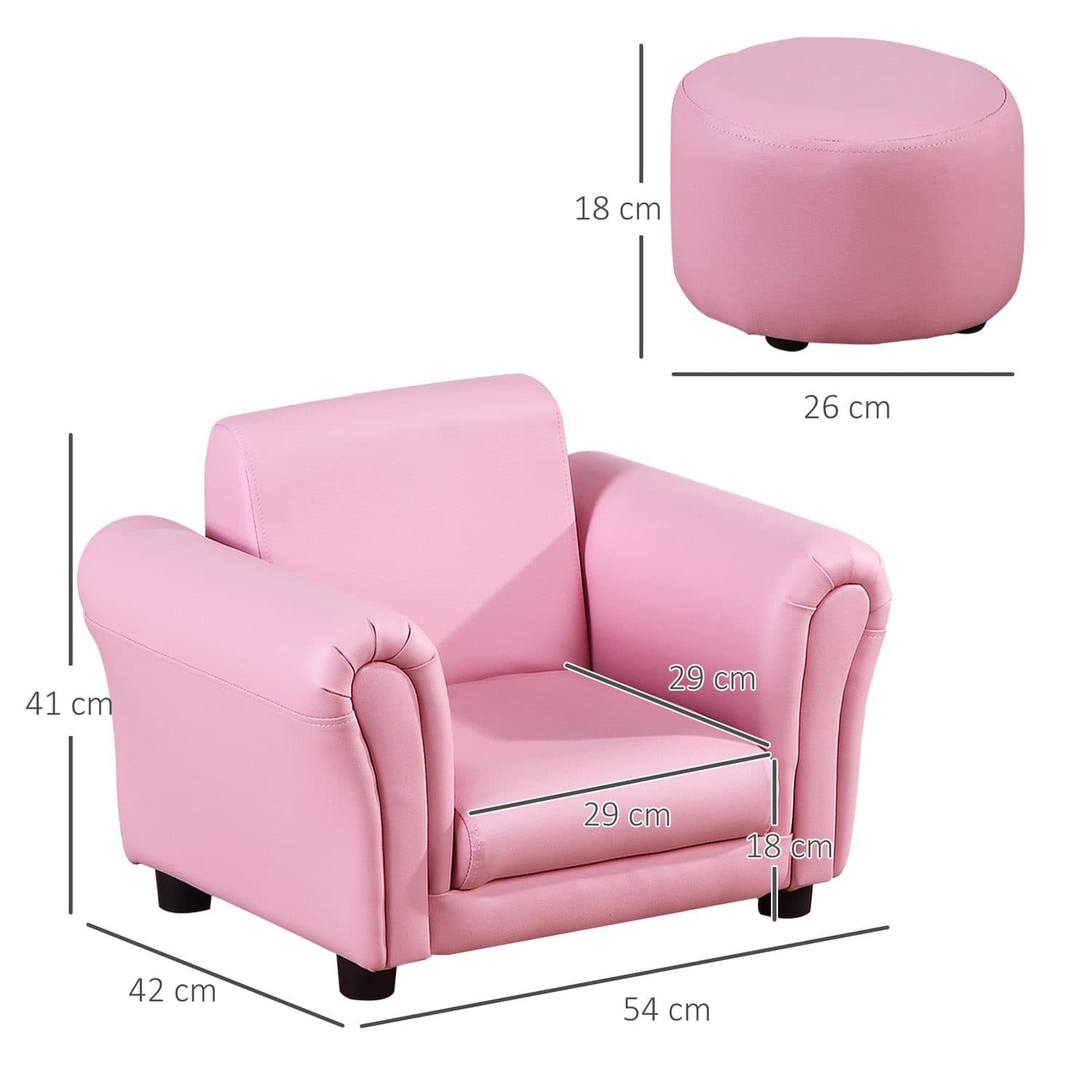 Pink Toddler Sofa & Stool Set - image 2