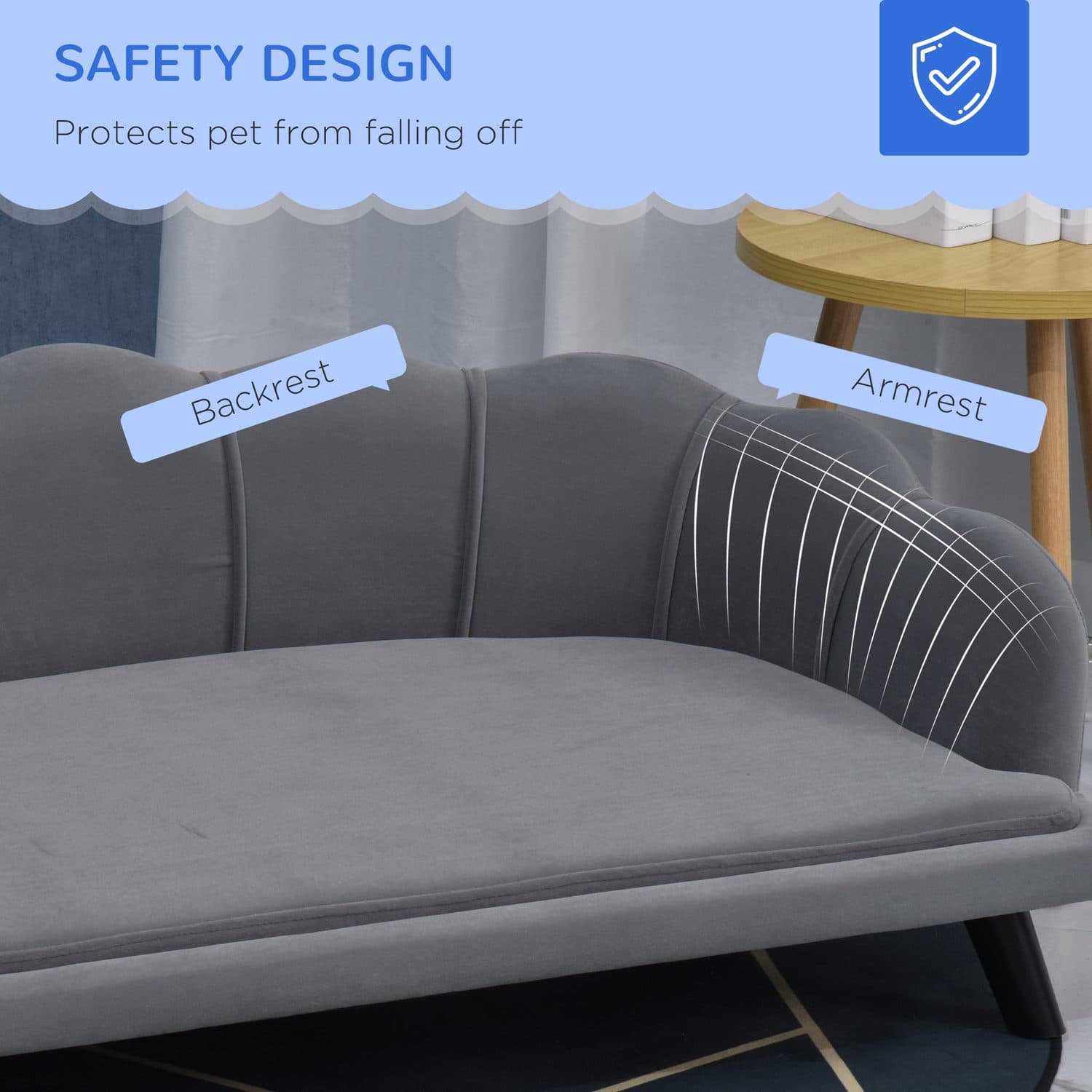 PawHut Grey Dog Sofa Bed - image 3