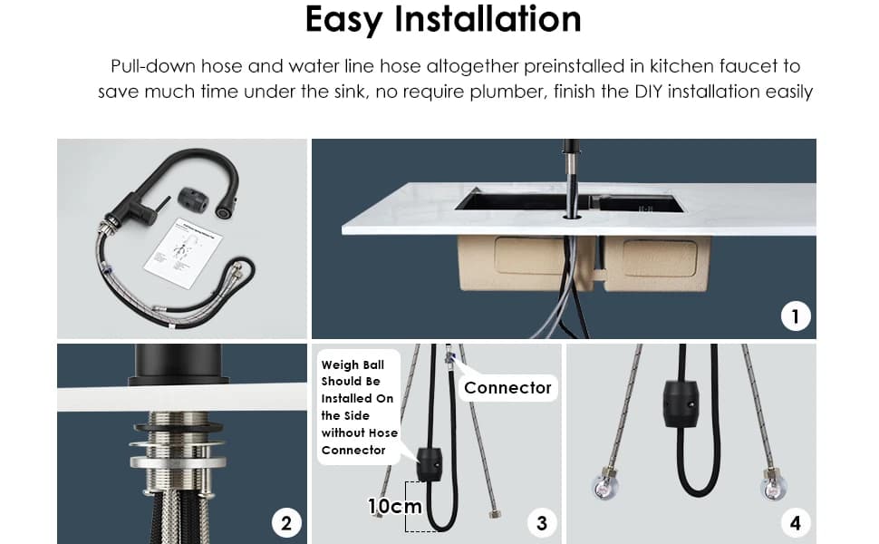 Modern Pull Out Kitchen Tap with 360 Degree Spout - image 9