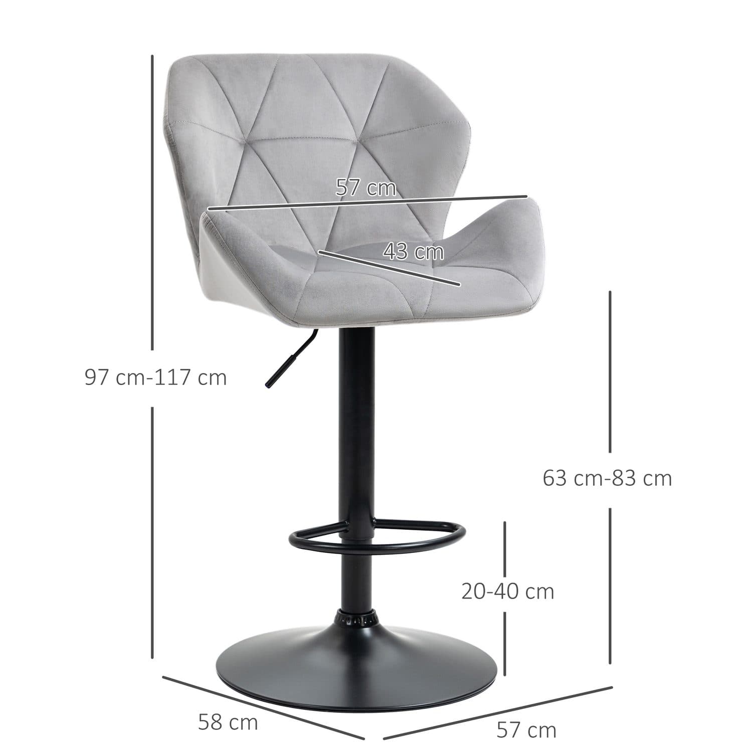Grey Velvet Swivel Bar Stools - image 2