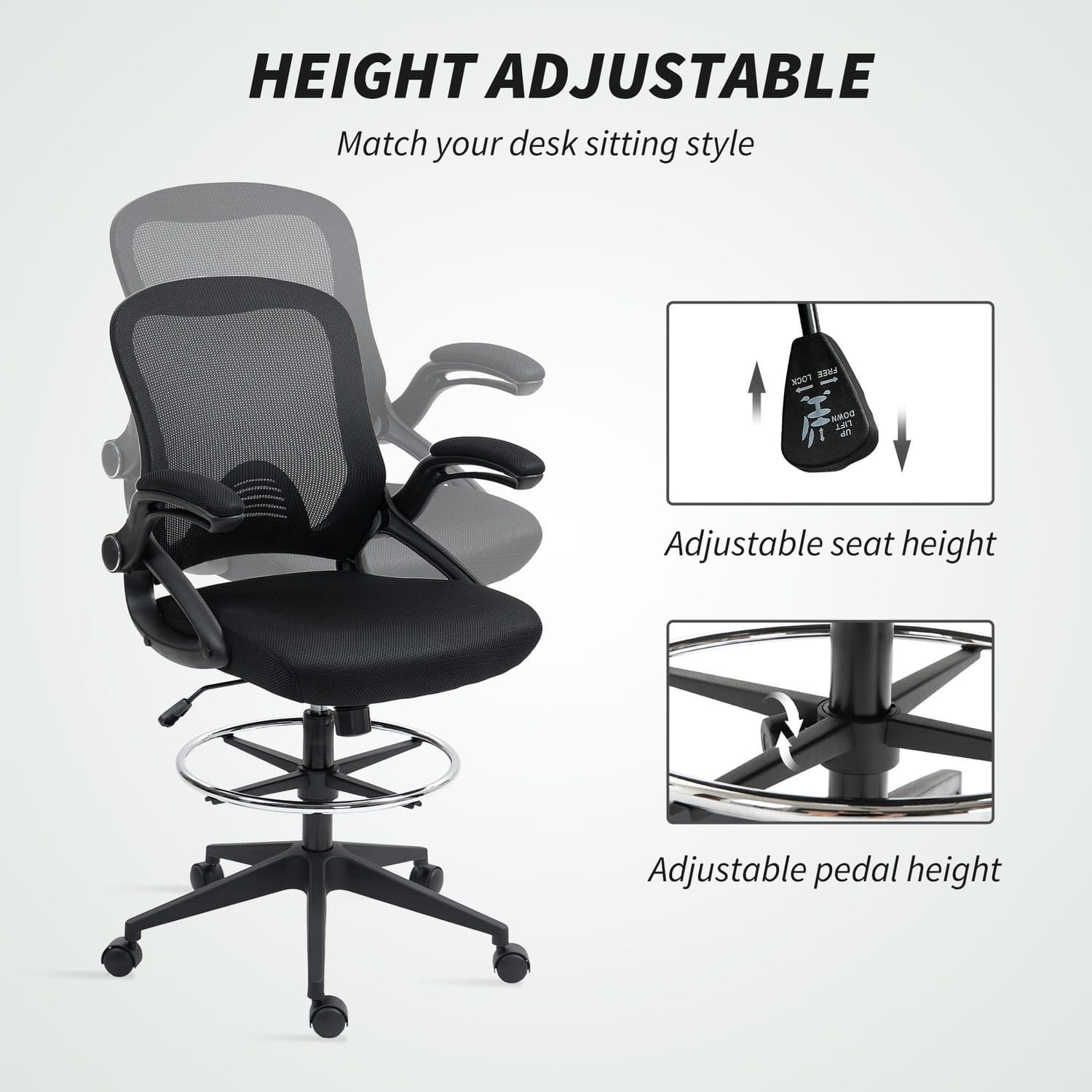 Vinsetto Drafting Chair - image 2