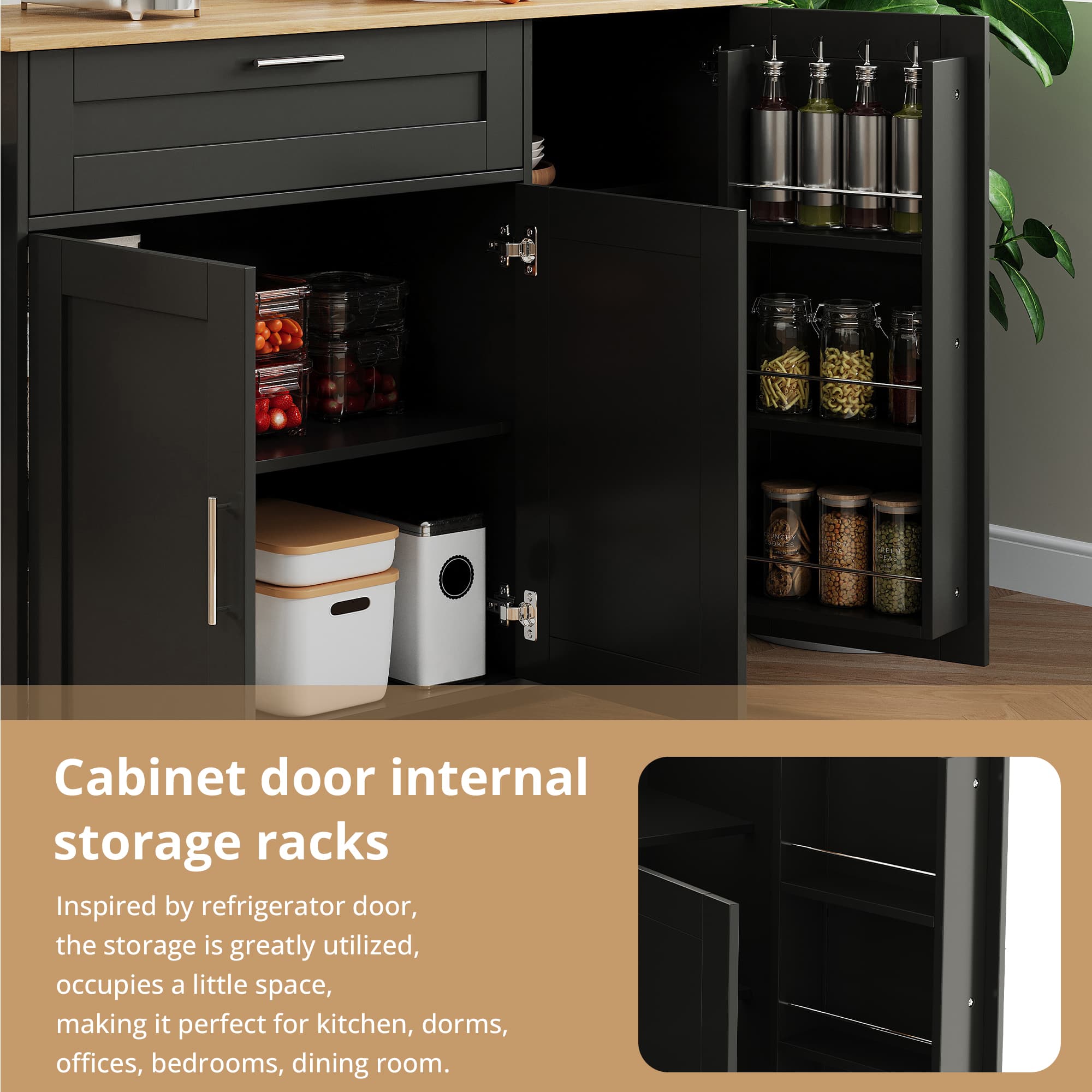 Mobile Kitchen Island Trolley with Extendable Countertop - image 5
