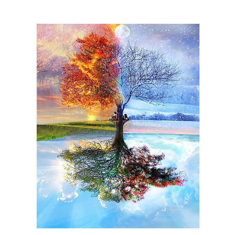 Paint Your Own Four Seasons Tree on Canvas - Default