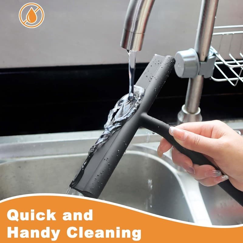 Silicone Shower Squeegee for Glass, Tile & Mirrored Surfaces - image 10