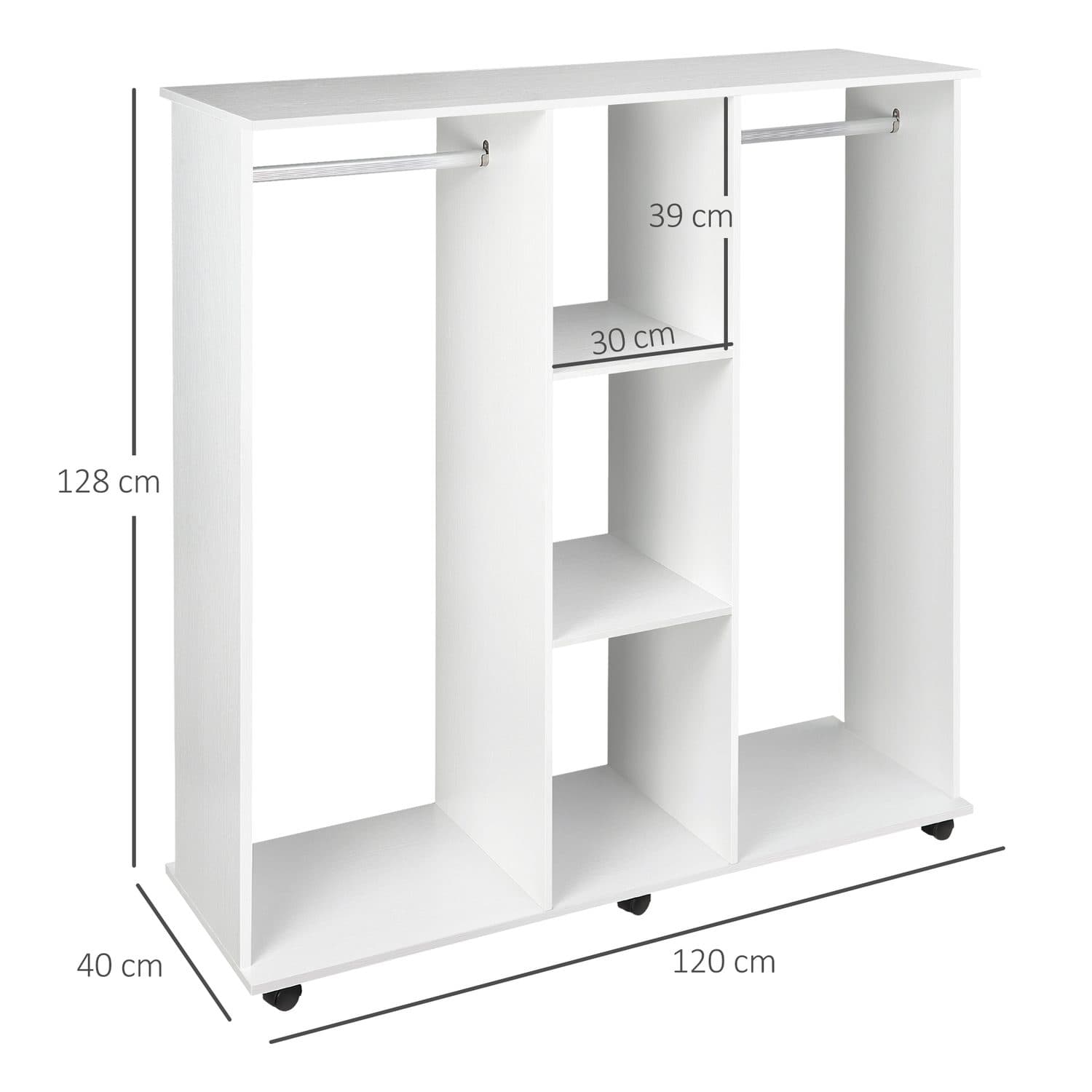 White Mobile Open Wardrobe - image 2