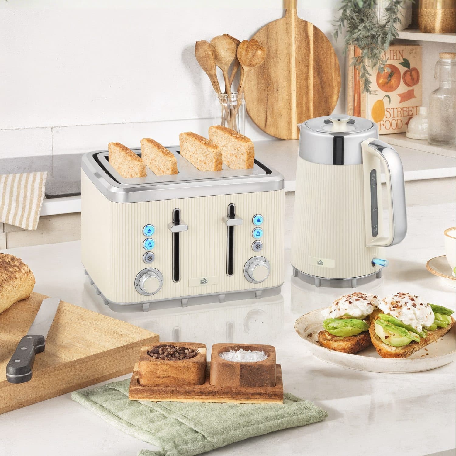 Cream Kettle & 4-Slice Toaster Set - image 2