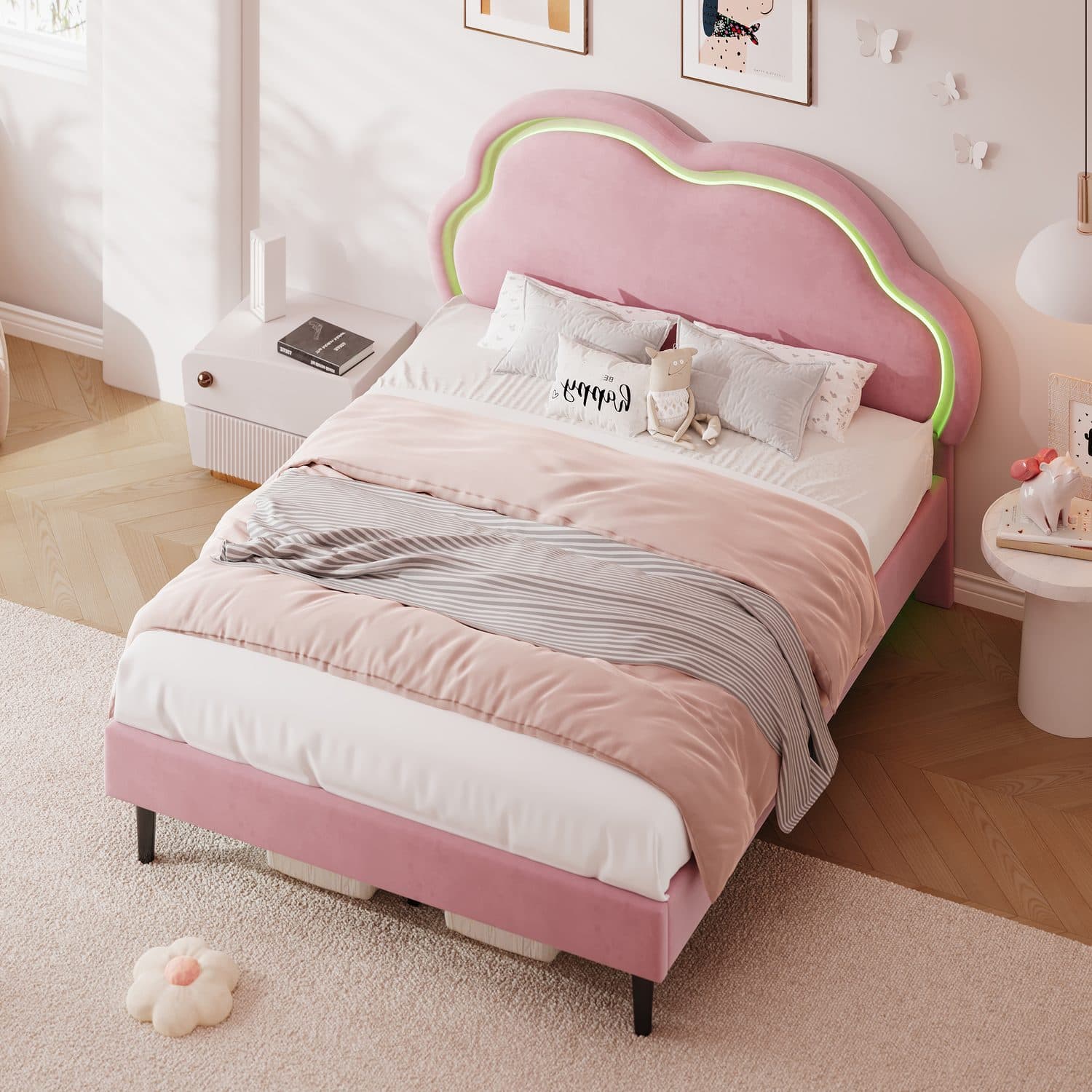 Pink Velvet Cloud Bed - image 5