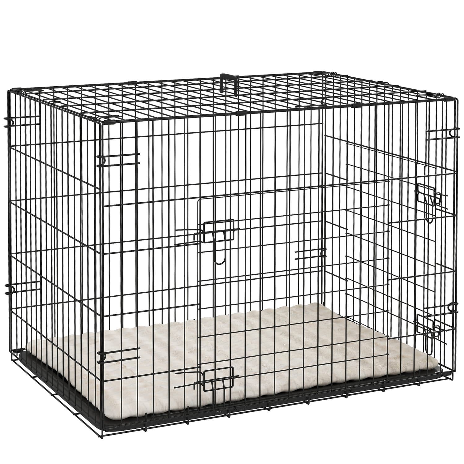 PawHut Foldable Dog Crate With Cushion for Small Dogs