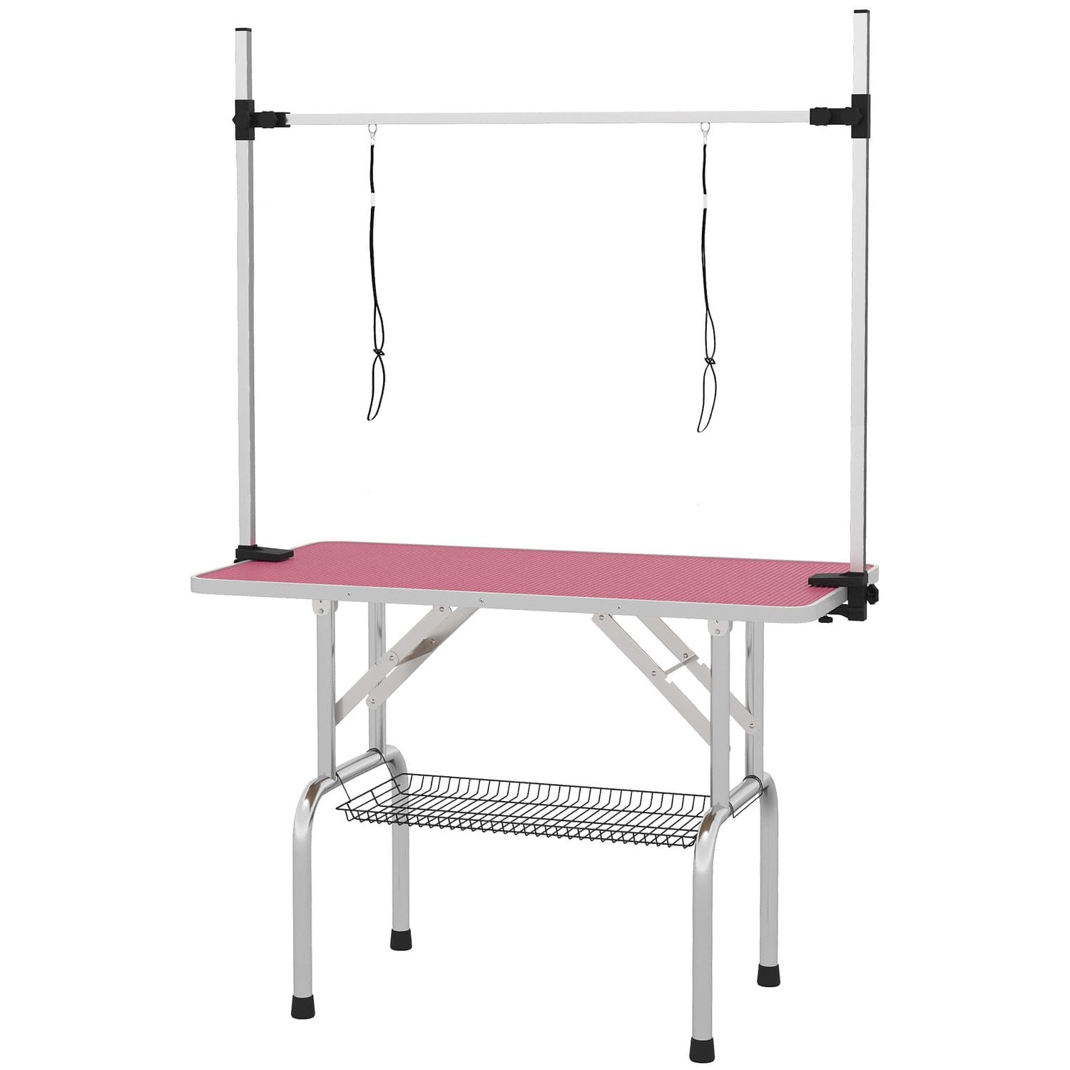 Adjustable Metal Dog Grooming Table with Rubber Top