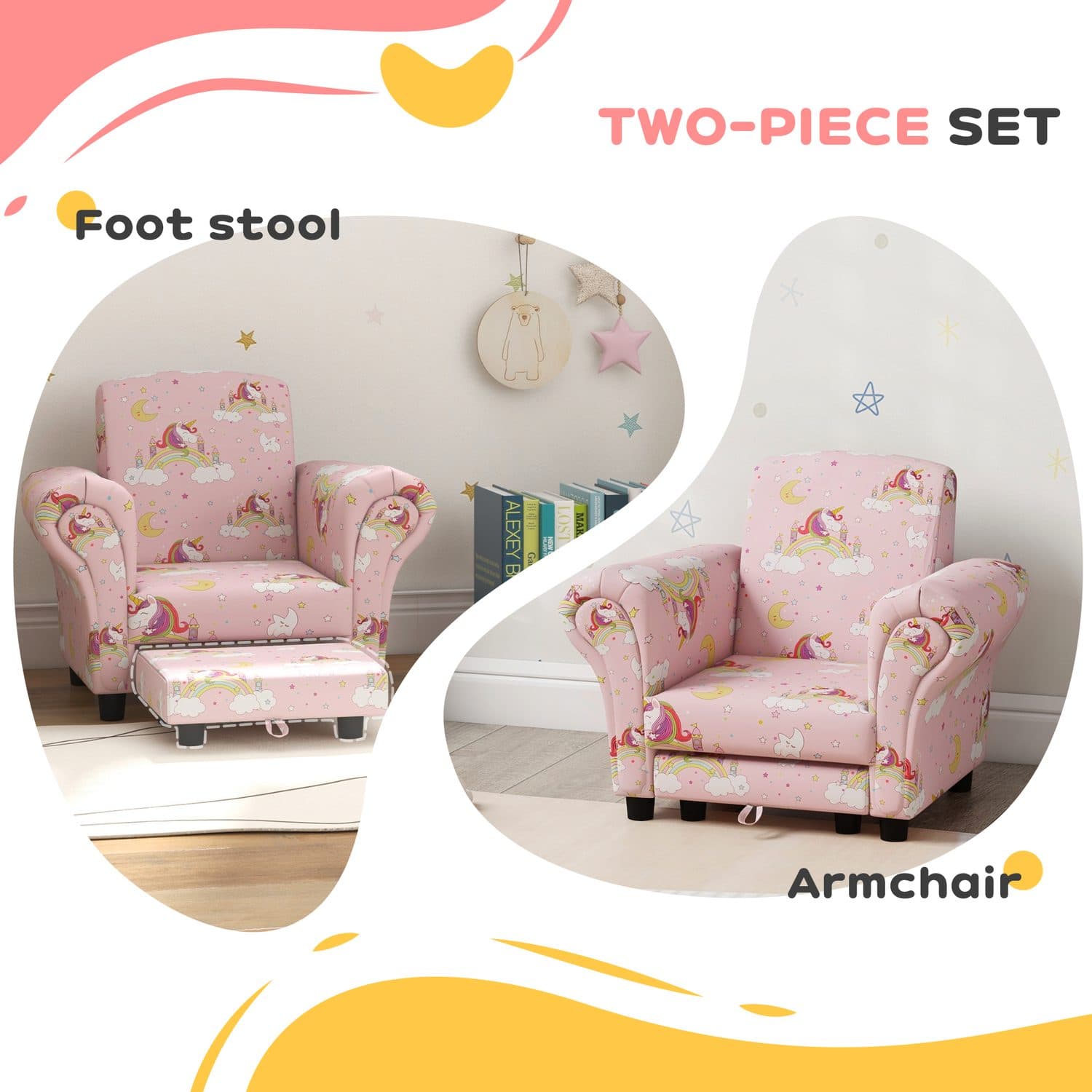 Pink Unicorn Sofa Set - image 1