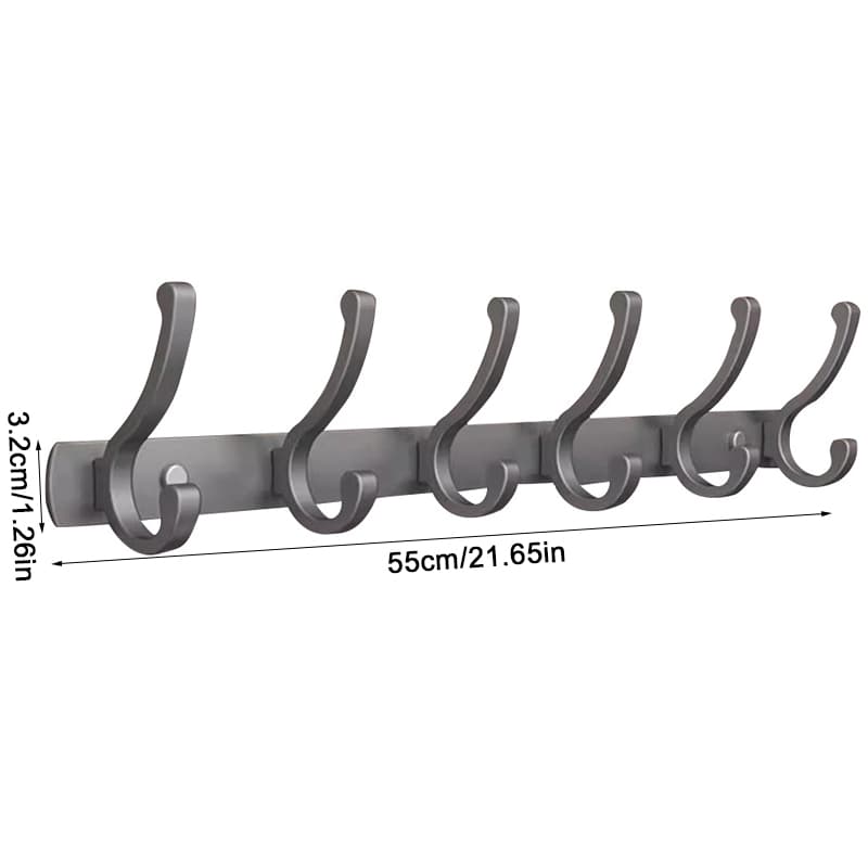 Slim 12 hook wall rack for coats, bags and keys - image 7
