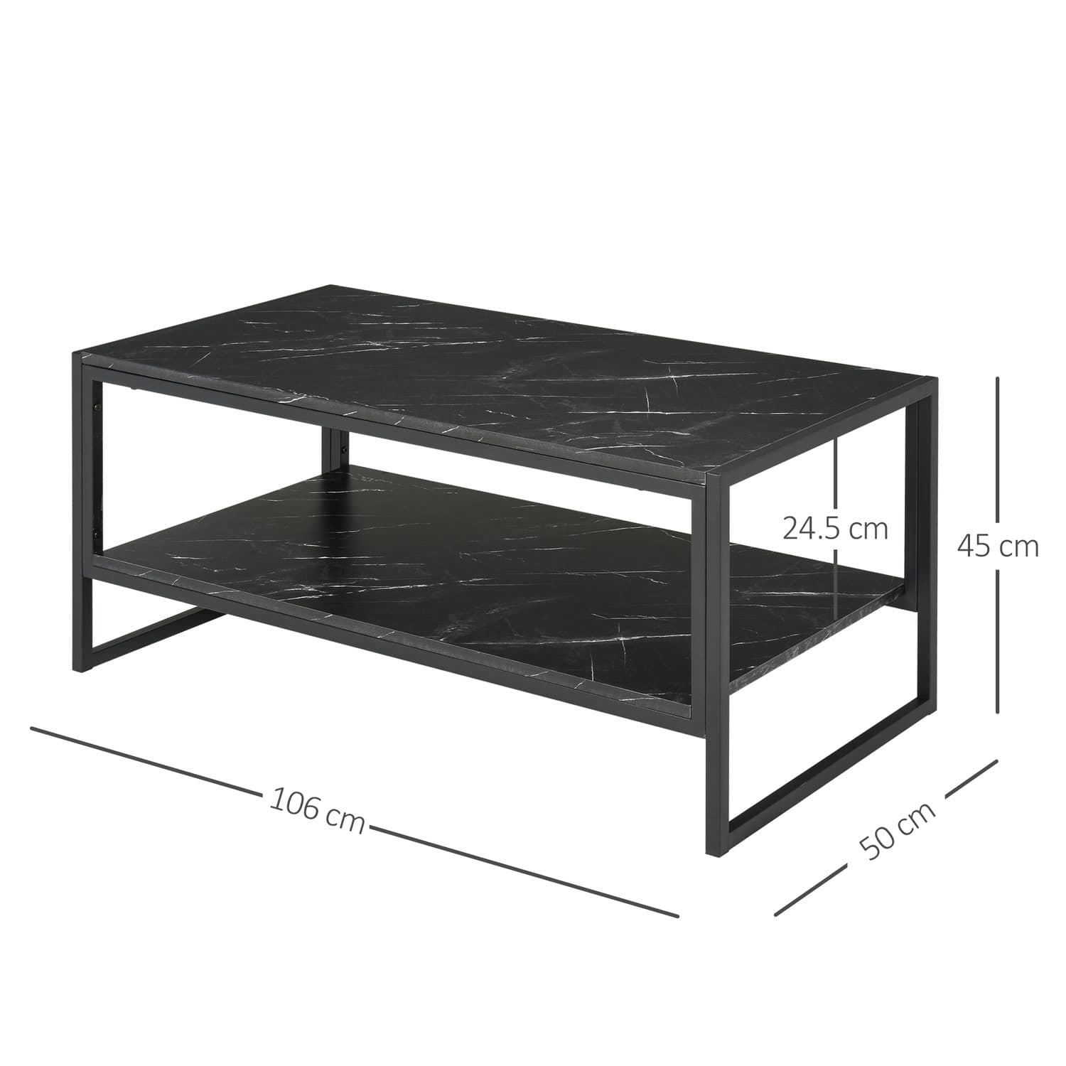 Black Faux Marble Coffee Table - image 1