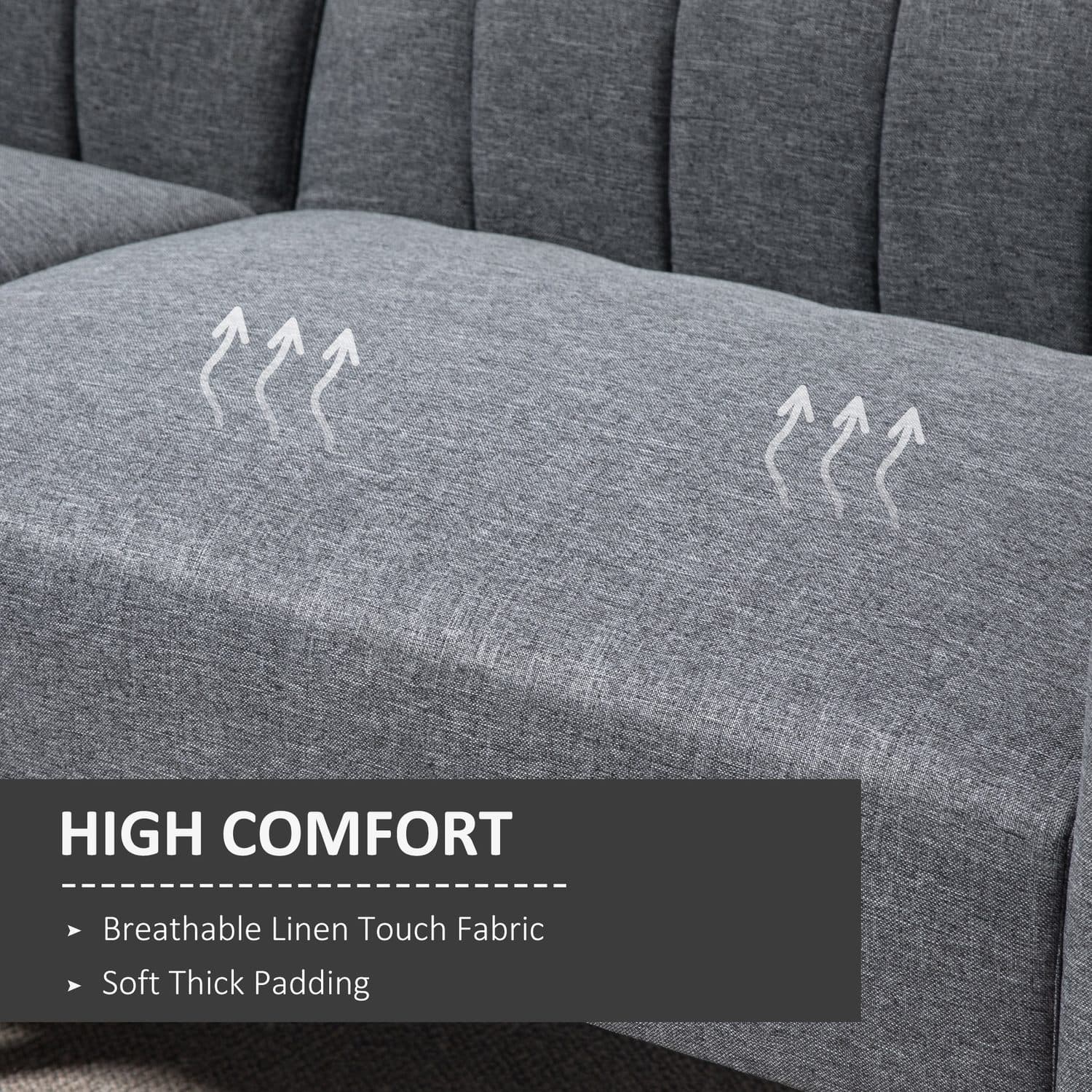 Grey Linen Click Clack Sofa Bed - image 5