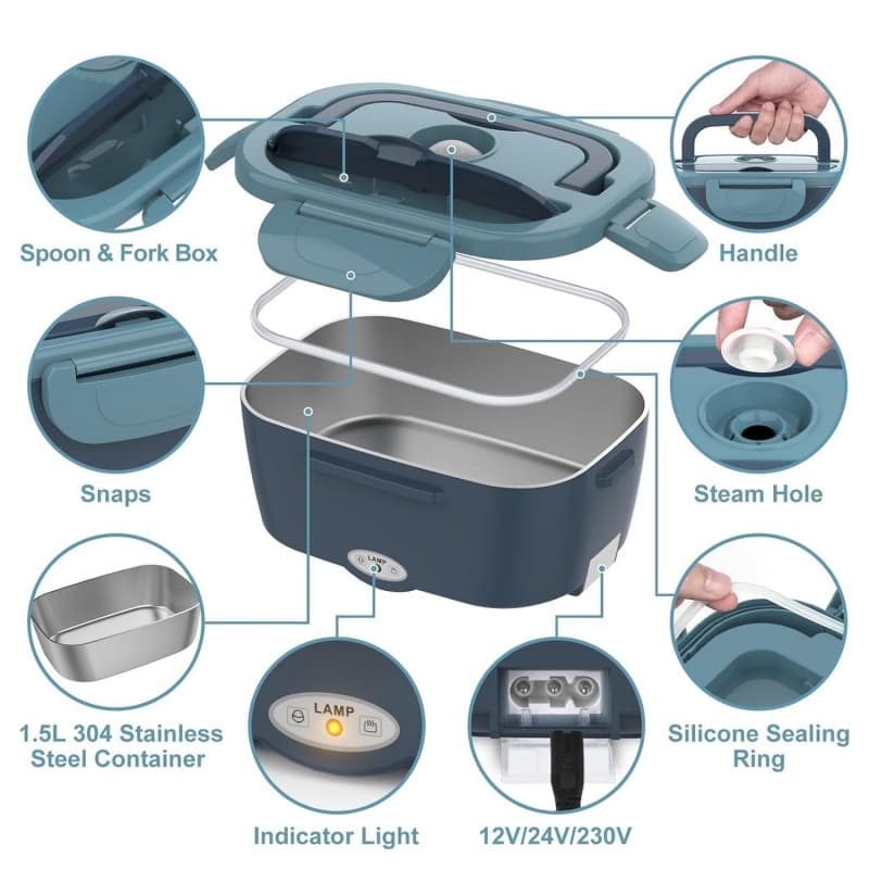 Electric Heated Lunch Box for Car and Home Use - image 2