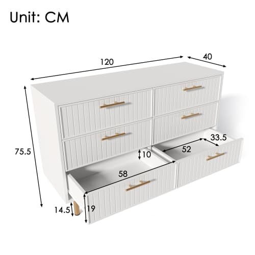 Ribbed 6-Drawer Sideboard - image 6