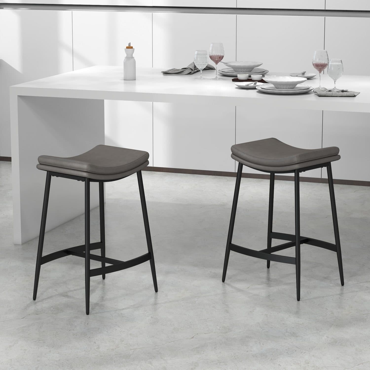 Grey Industrial Bar Stools - image 2