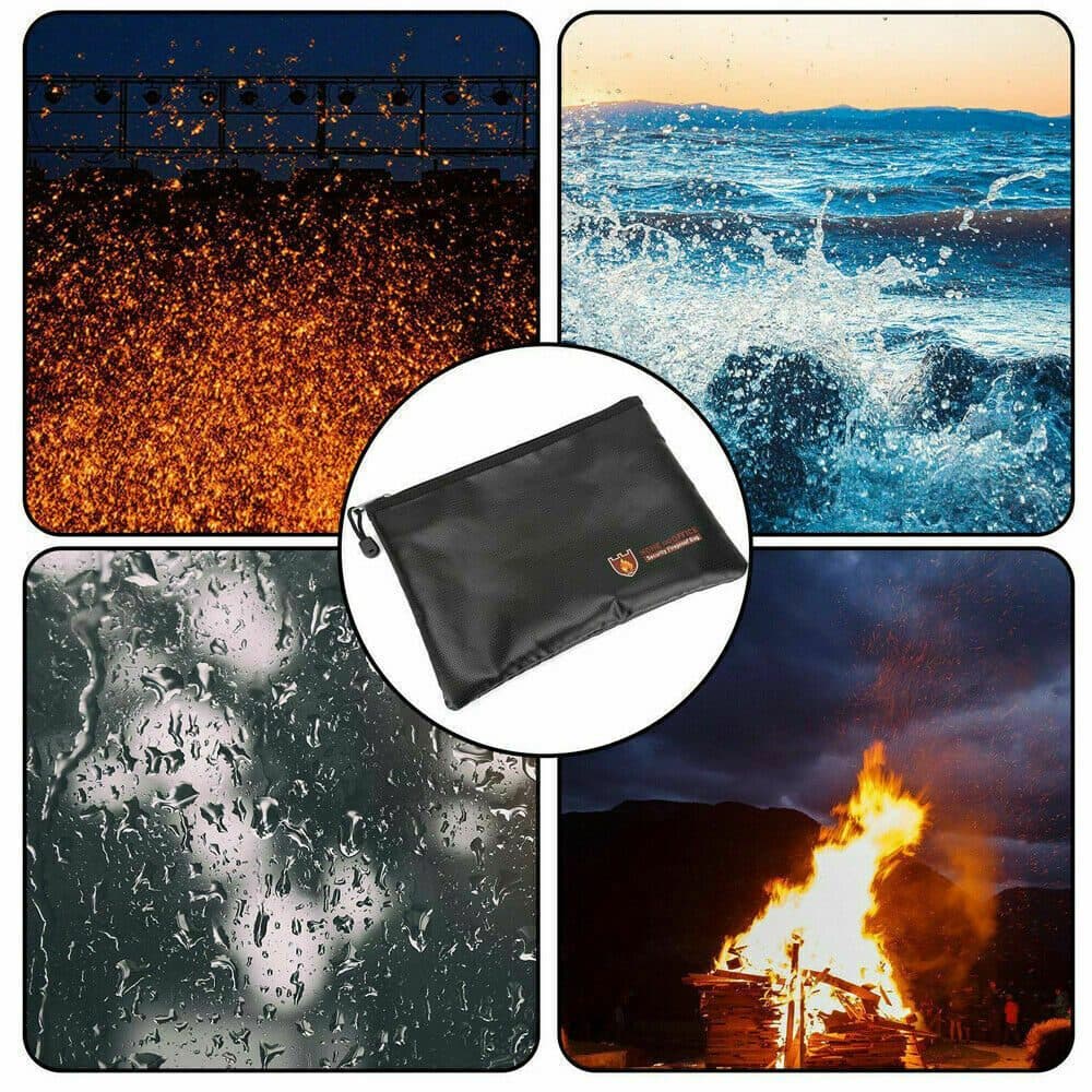 Black Fireproof Pouch for Documents, Cash and Valuables - image 6