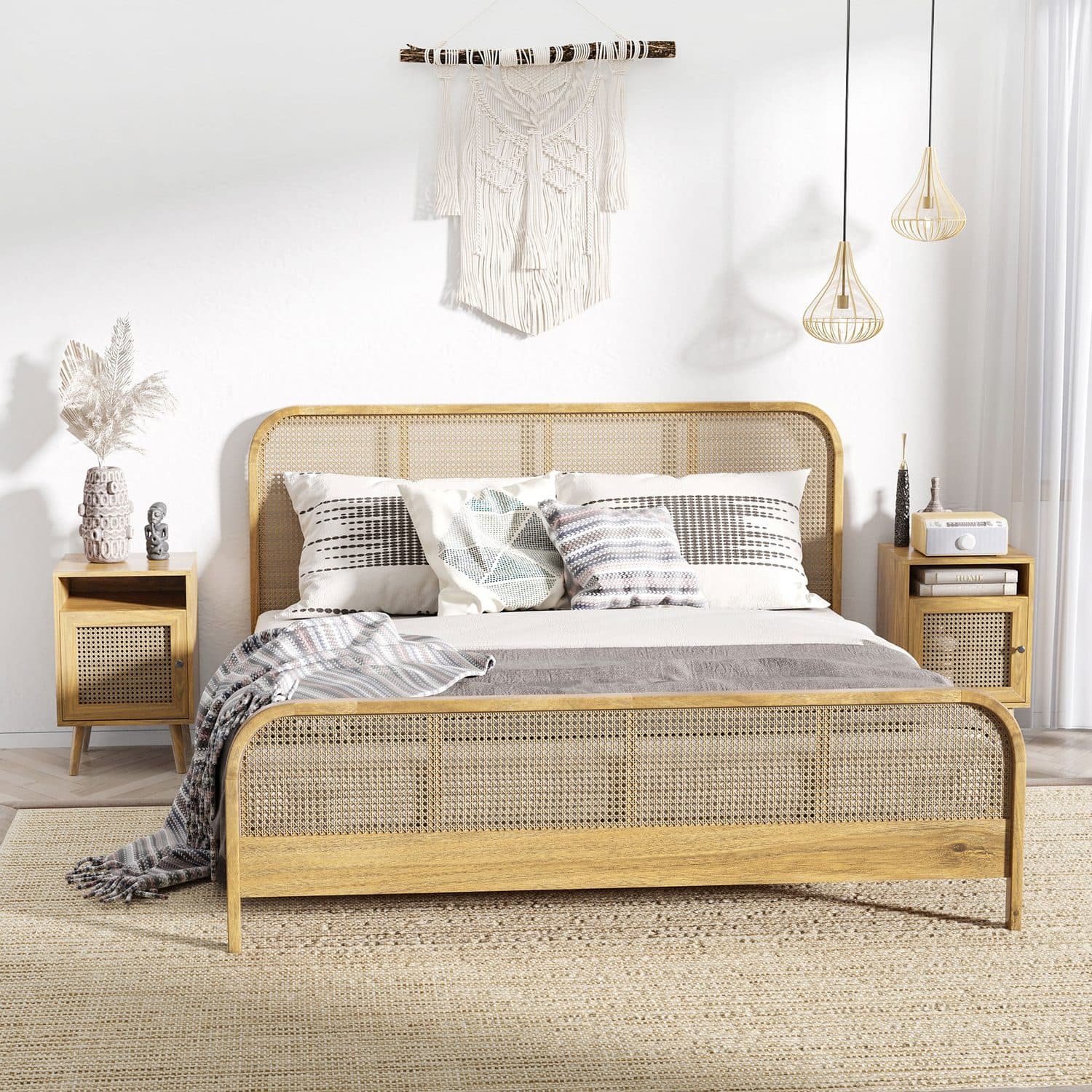 Natural Rattan Bedside Tables - image 3