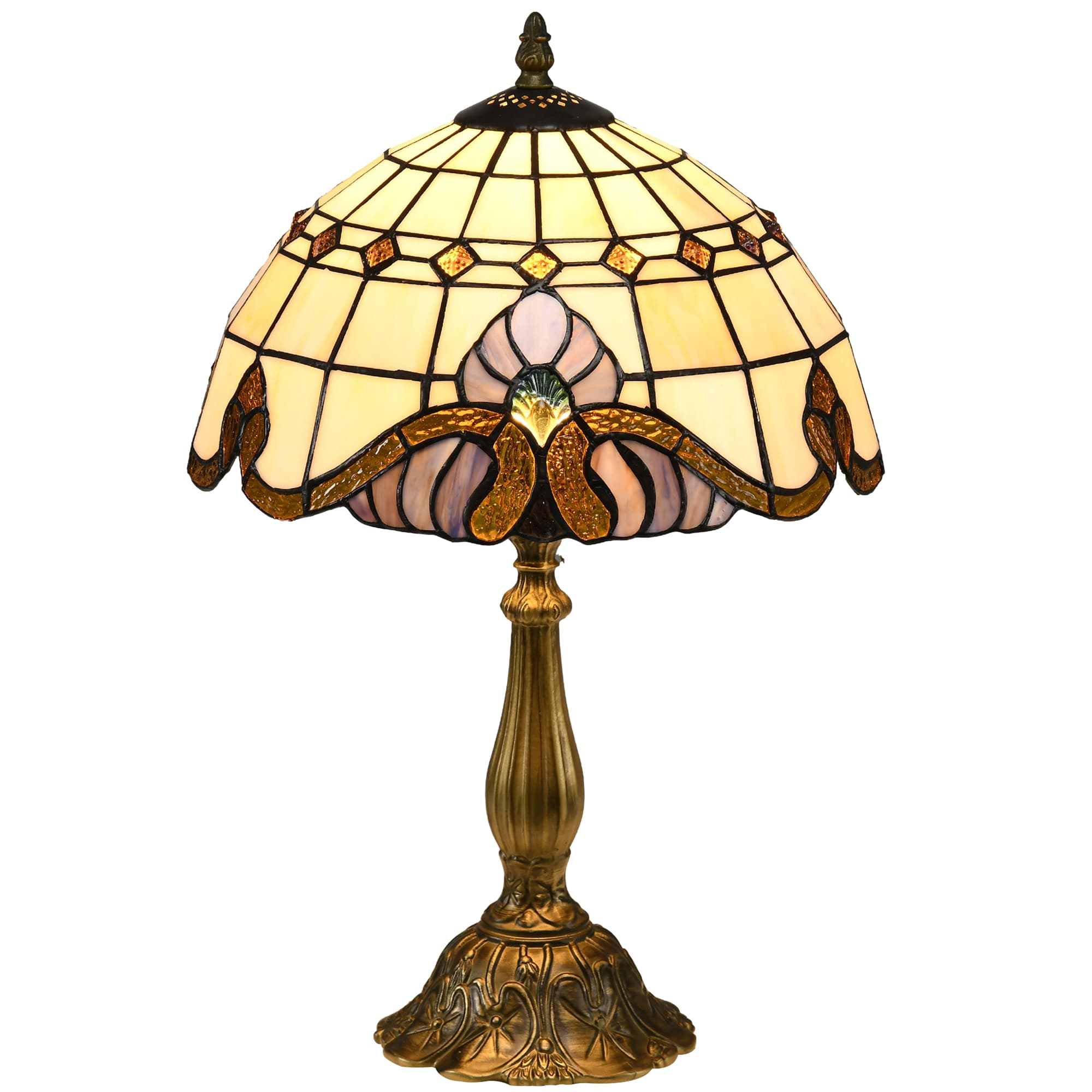 Handmade Stained Glass Bedside Table Lamp