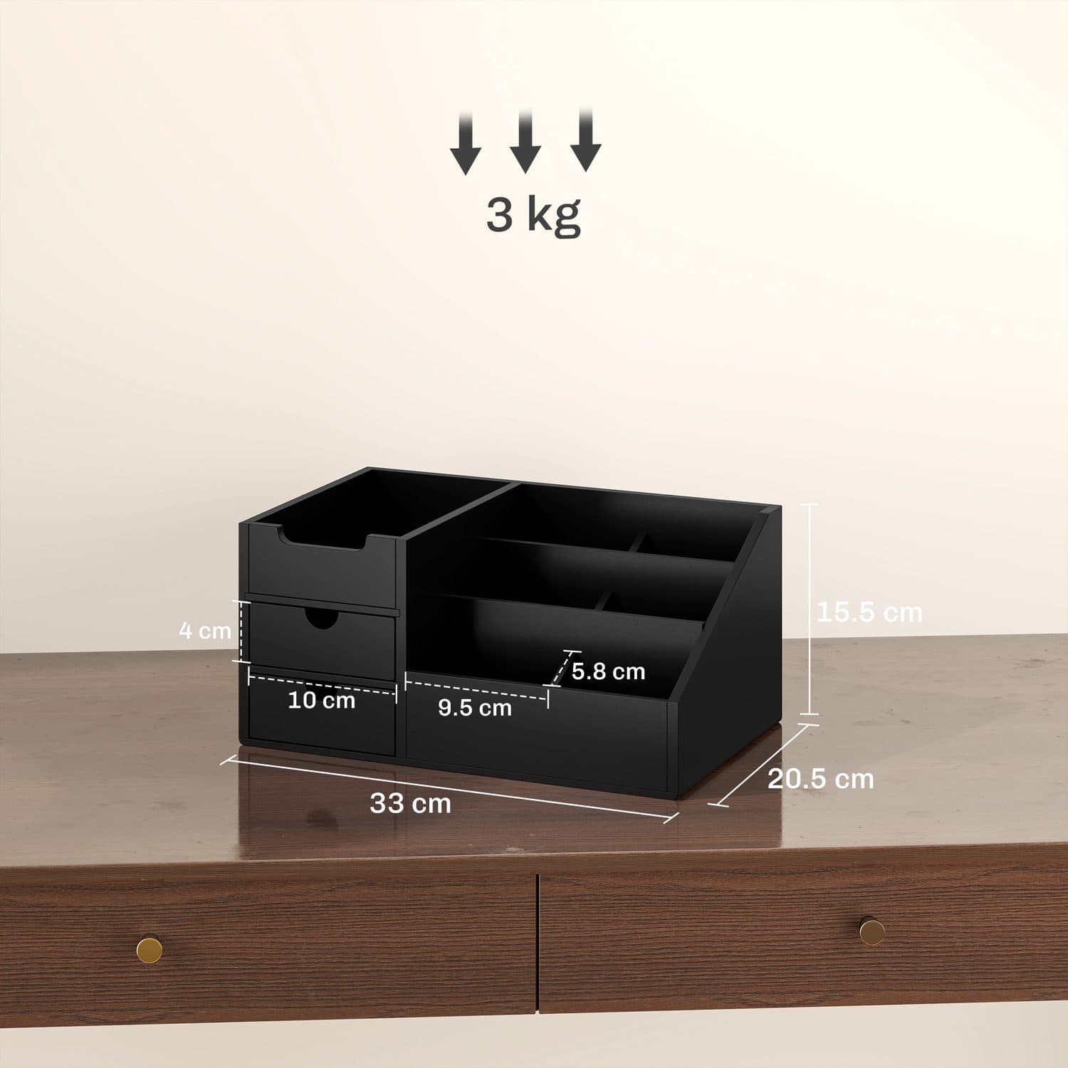 Black Bamboo Desk Organiser for Home Offices - image 2