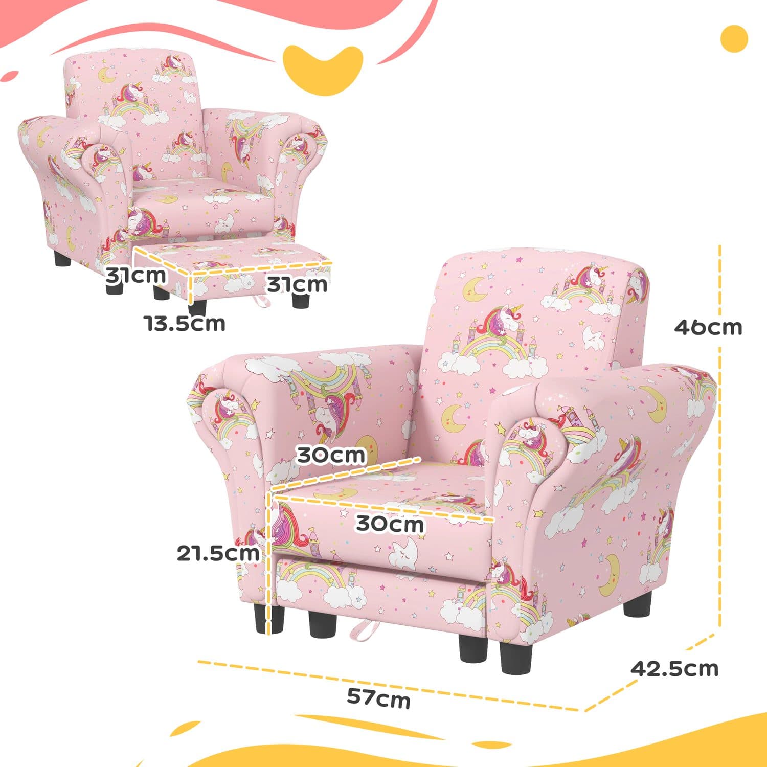 Pink Unicorn Sofa Set - image 5