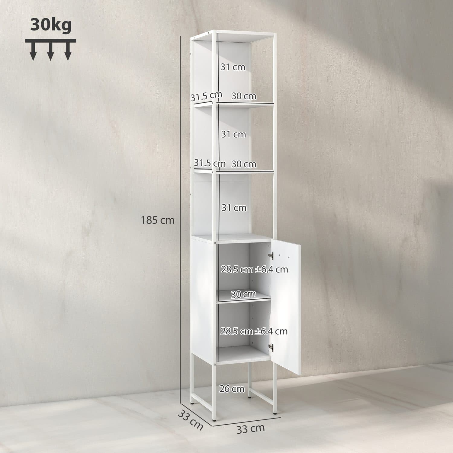 Tall White Bathroom Cabinet - image 2