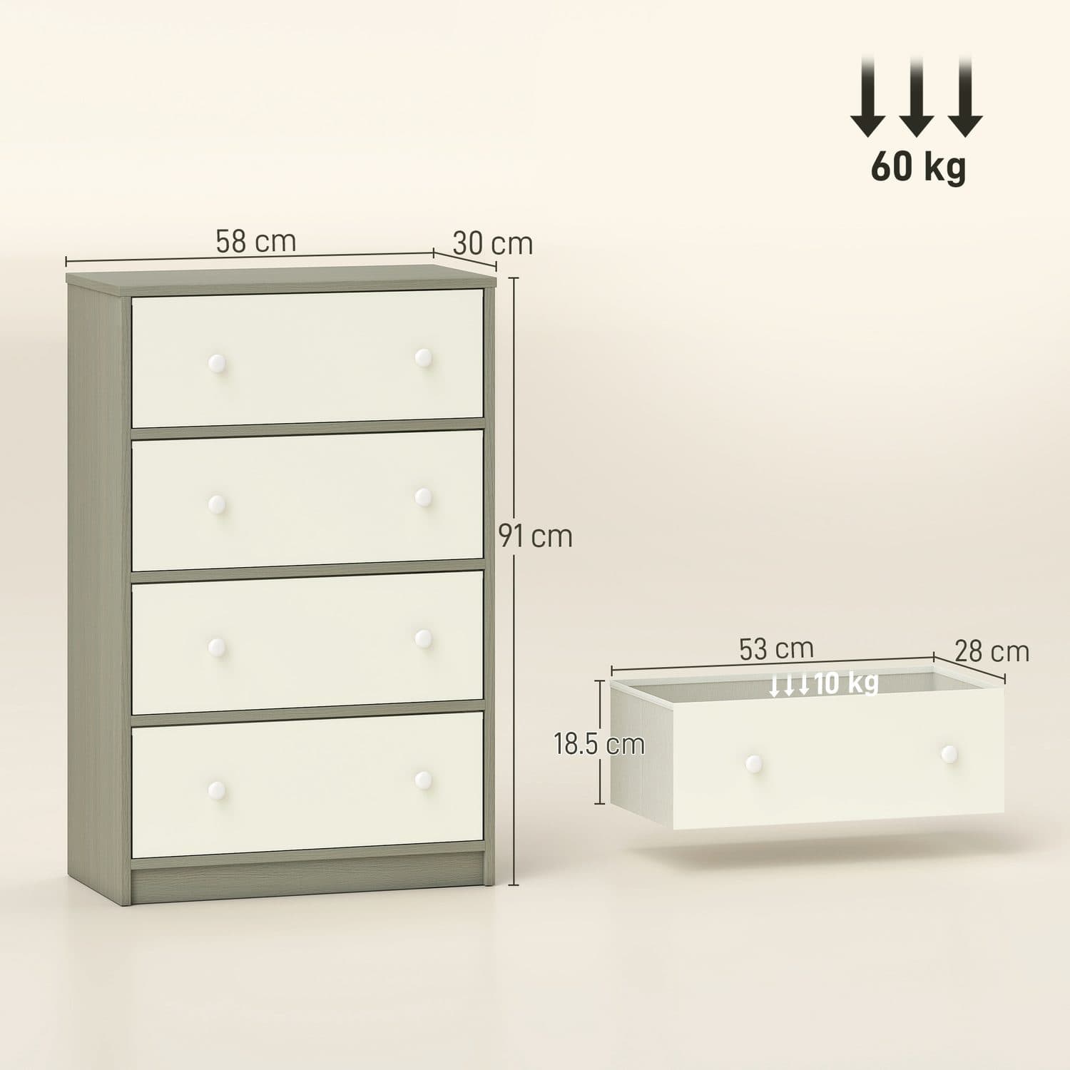 4-Drawer Fabric Dresser - image 2