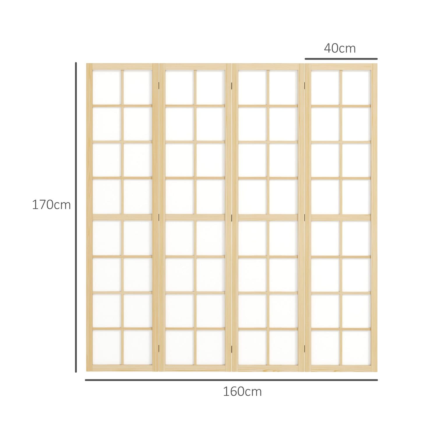 4-Panel Pine Room Divider - image 4