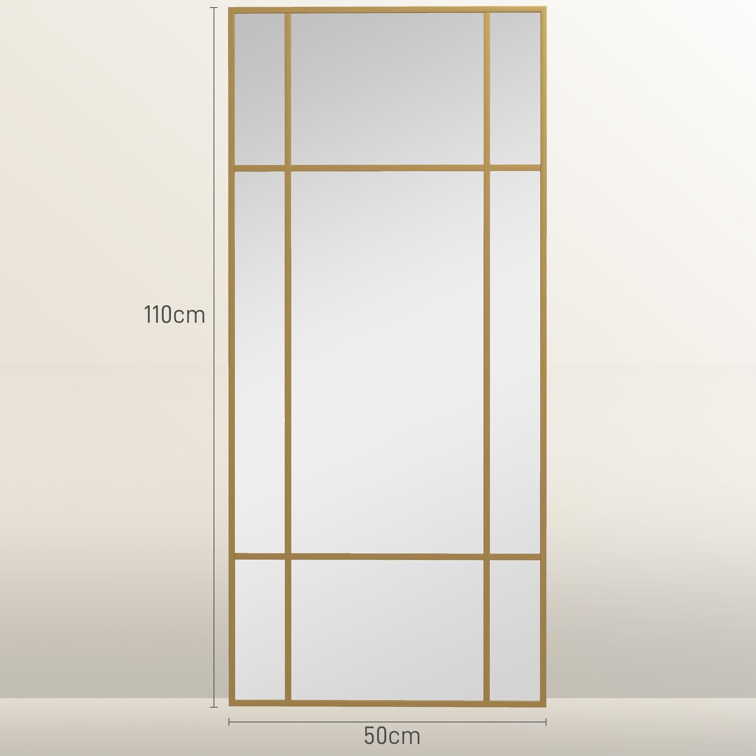 Gold Window Pane Mirror - image 2