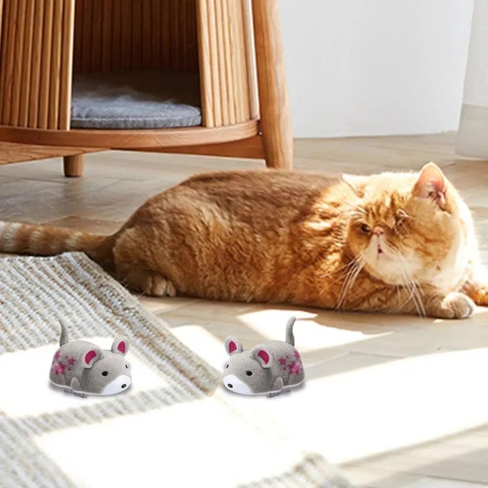 Squeaky Plush Mouse Cat Toy - image 7